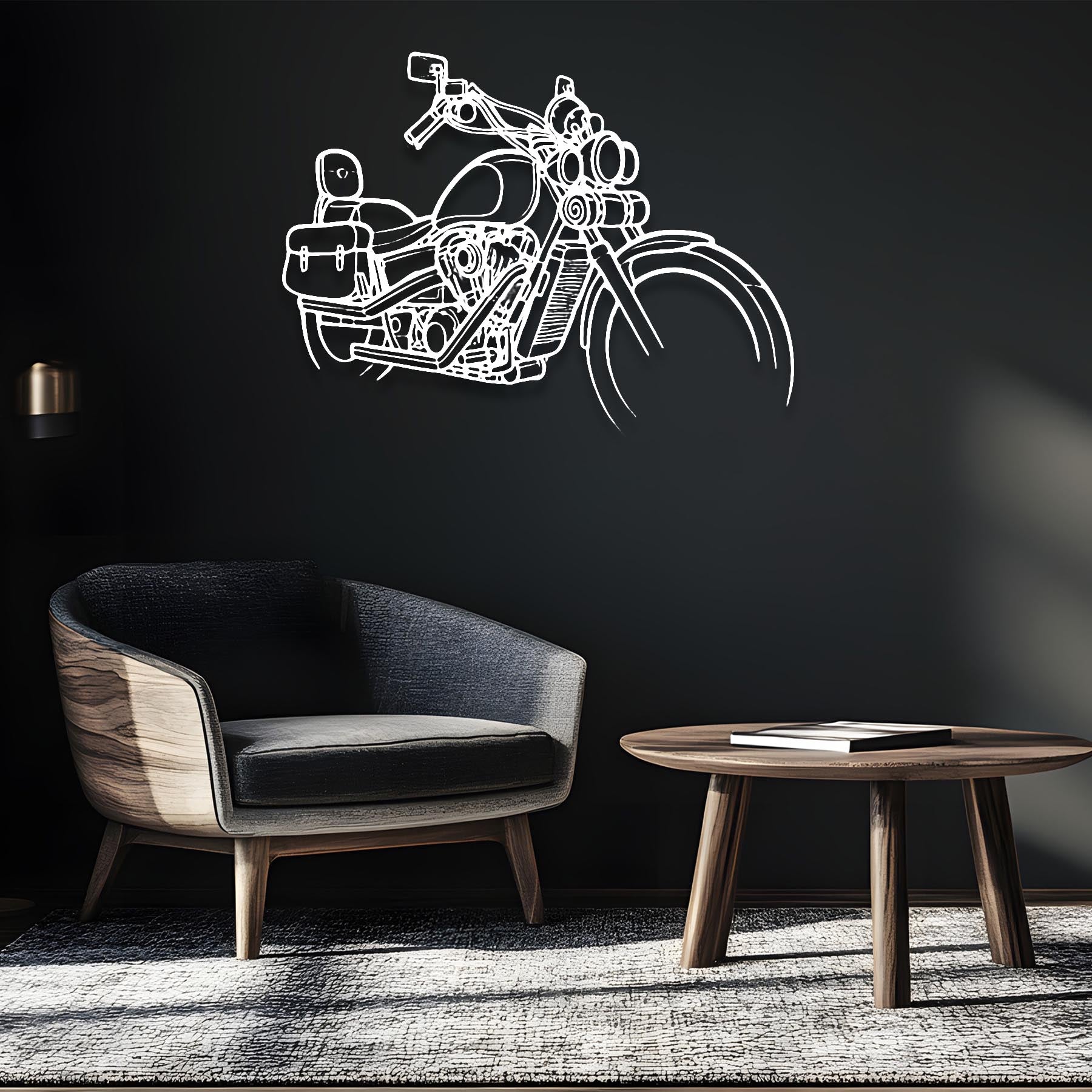 Shadow VT 1100 1994 Angle Silhouette Metal Wall Art