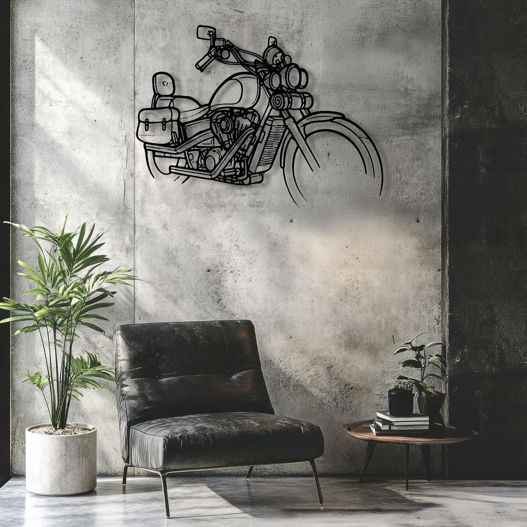 Shadow VT 1100 1994 Angle Silhouette Metal Wall Art