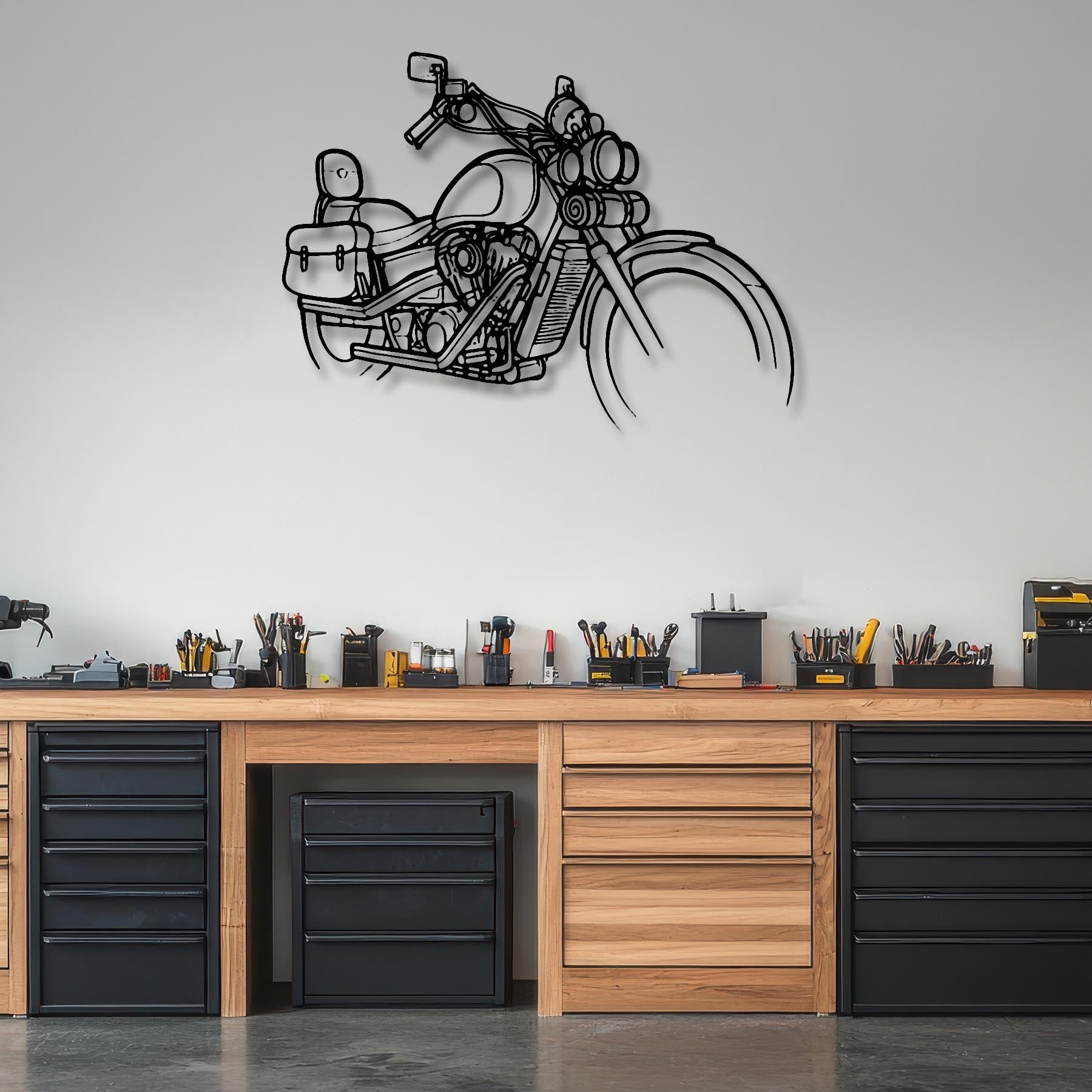 Shadow VT 1100 1994 Angle Silhouette Metal Wall Art