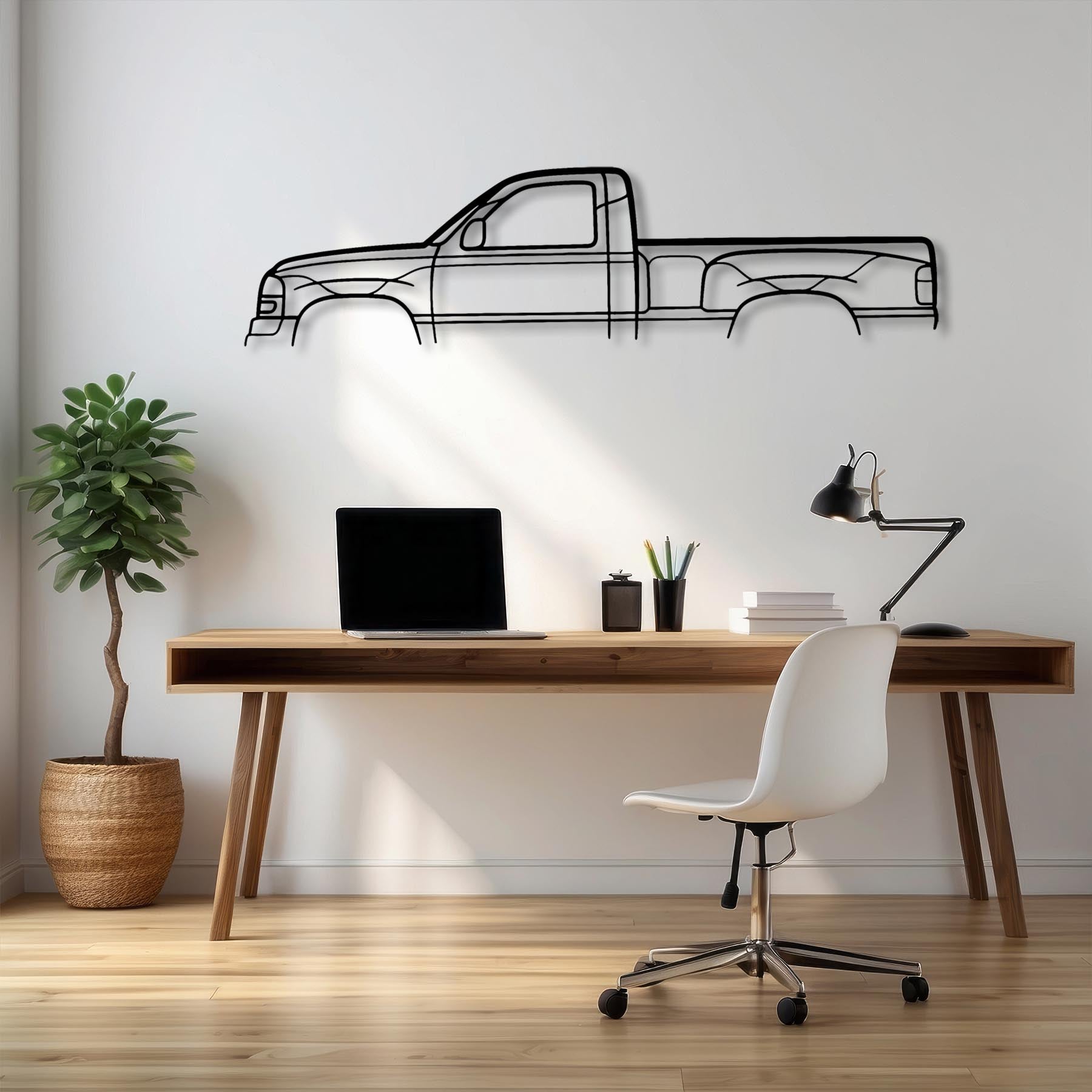 Sierra Single Cab Classic Silhouette Metal Wall Art