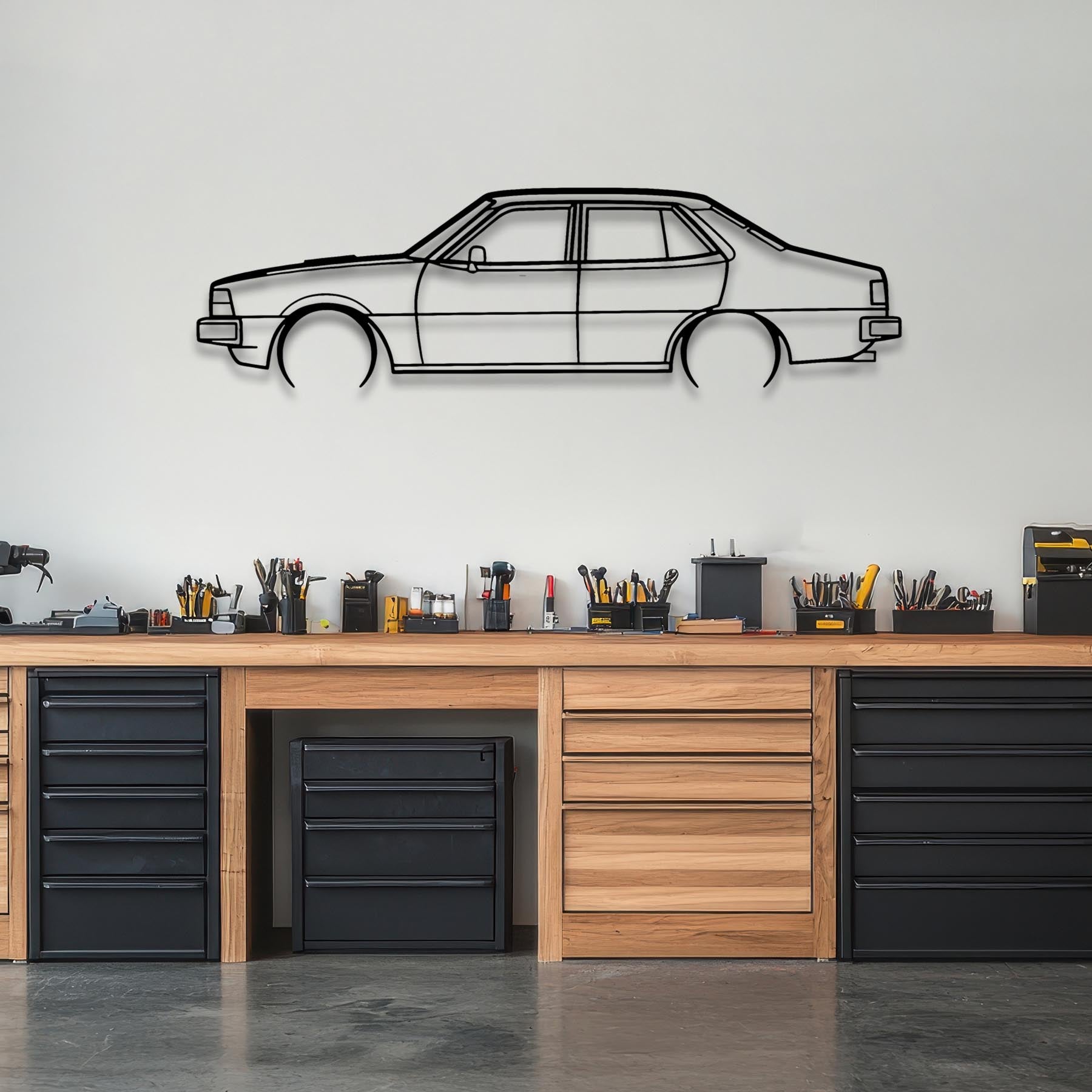 Sigma 1981 Turbo Detailed Silhouette Metal Wall Art