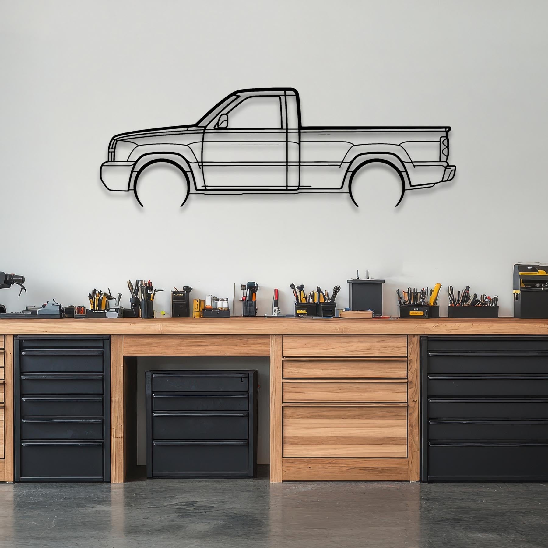 Silverado 2005 Detailed Silhouette Metal Wall Art