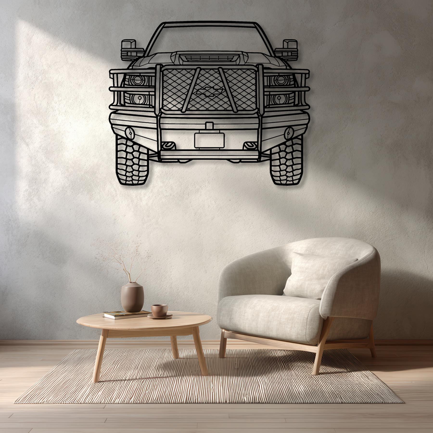 Silverado Front Silhouette Metal Wall Art