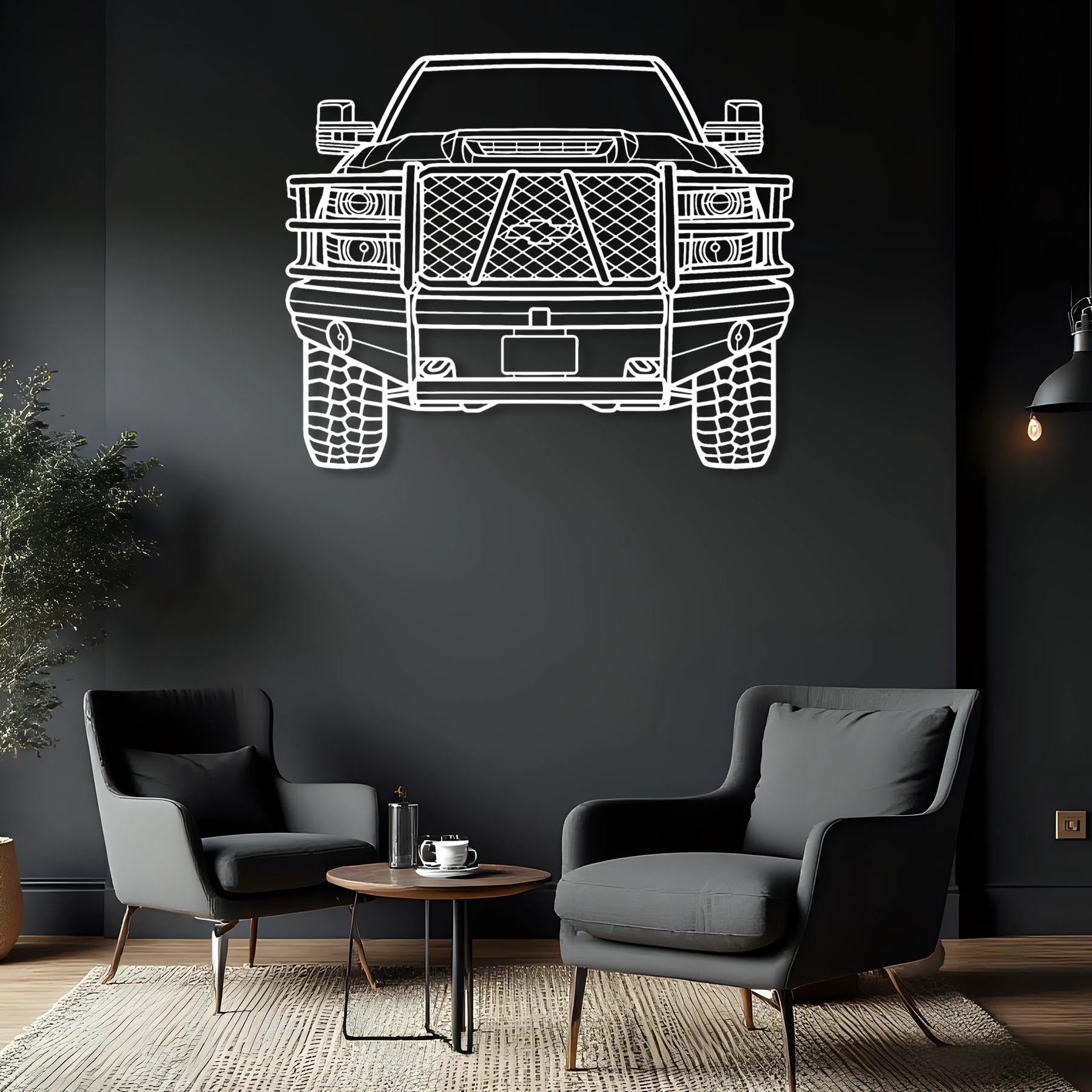 Silverado Front Silhouette Metal Wall Art