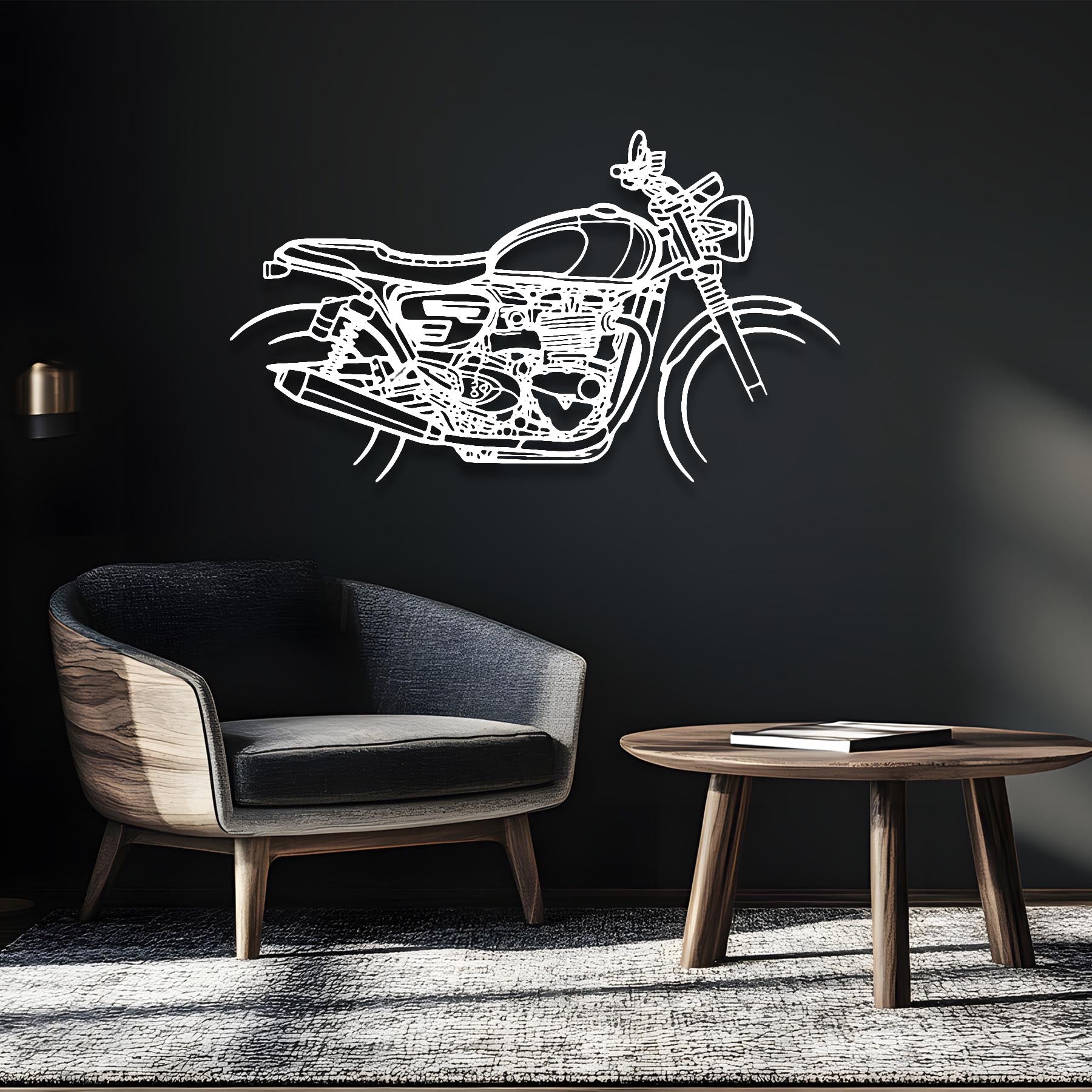 Speed Twin 2019 Silhouette Metal Wall Art