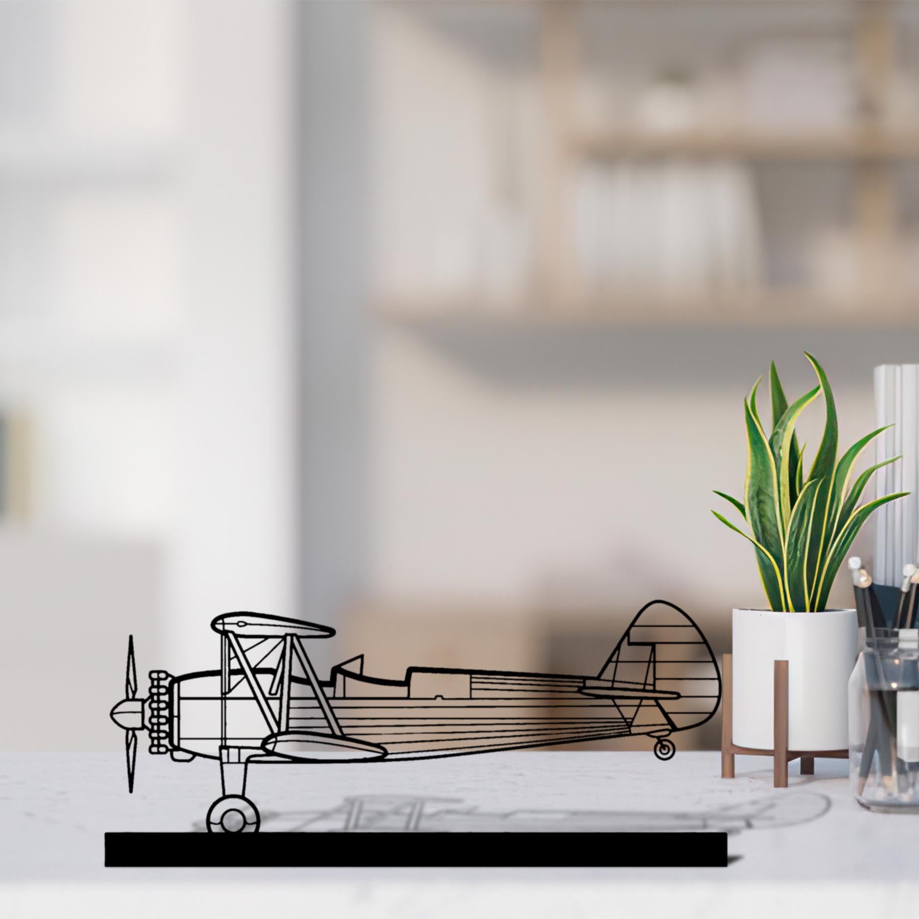 Stearman 75 Silhouette Metal Art Stand