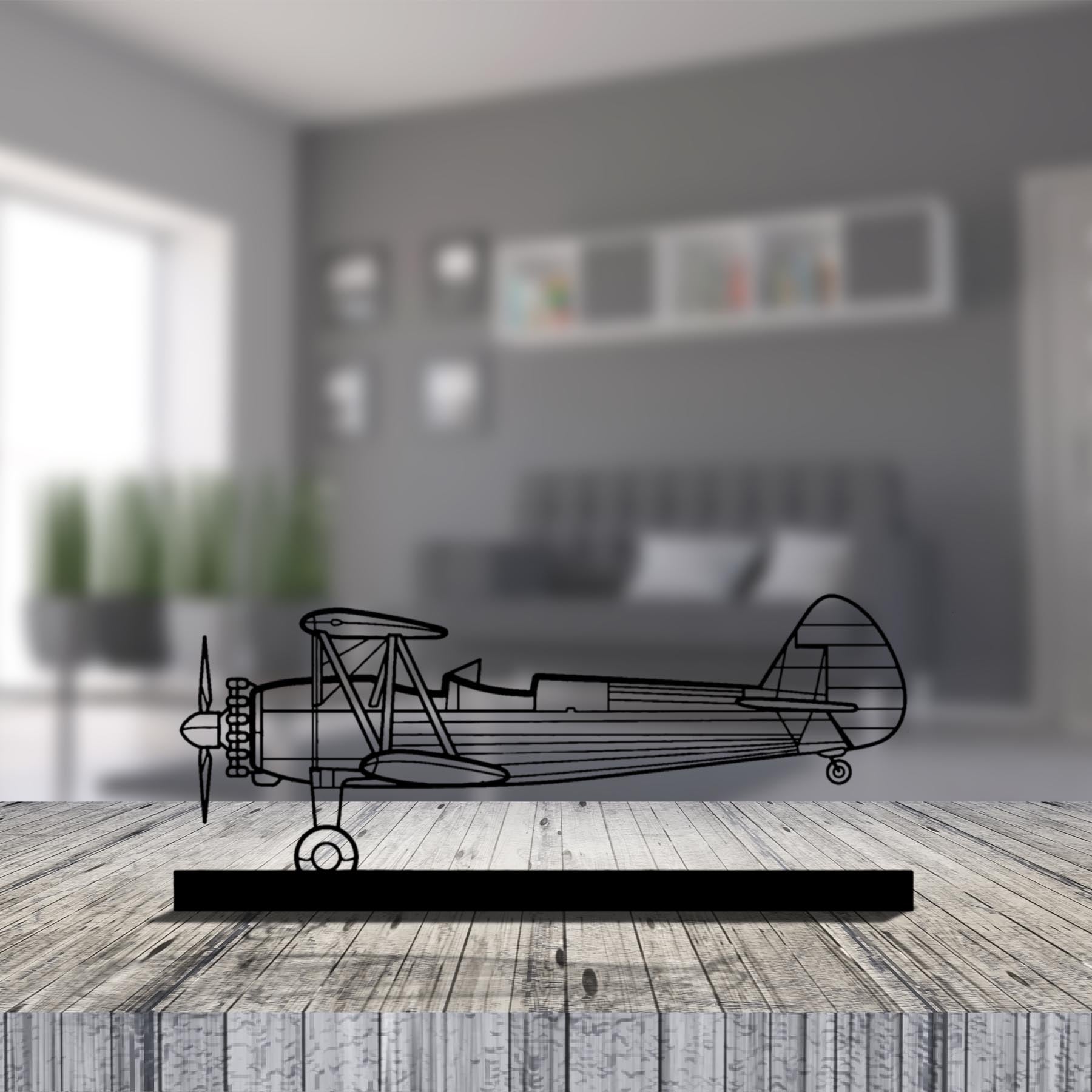 Stearman 75 Silhouette Metal Art Stand