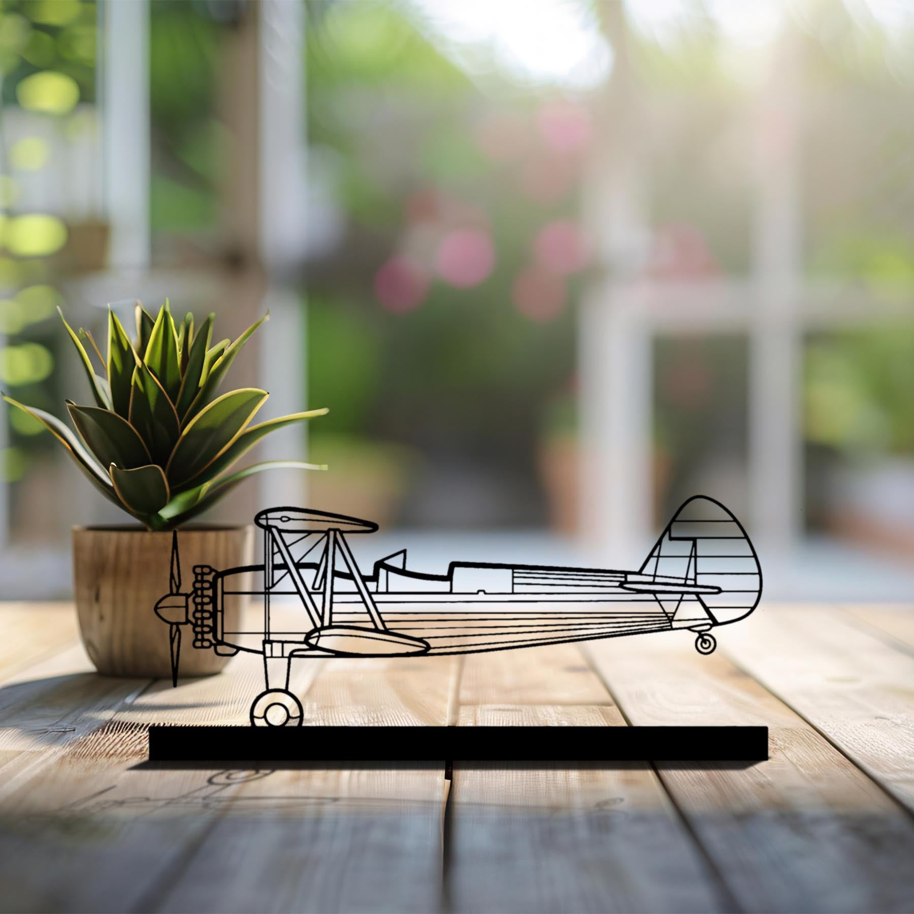 Stearman 75 Silhouette Metal Art Stand