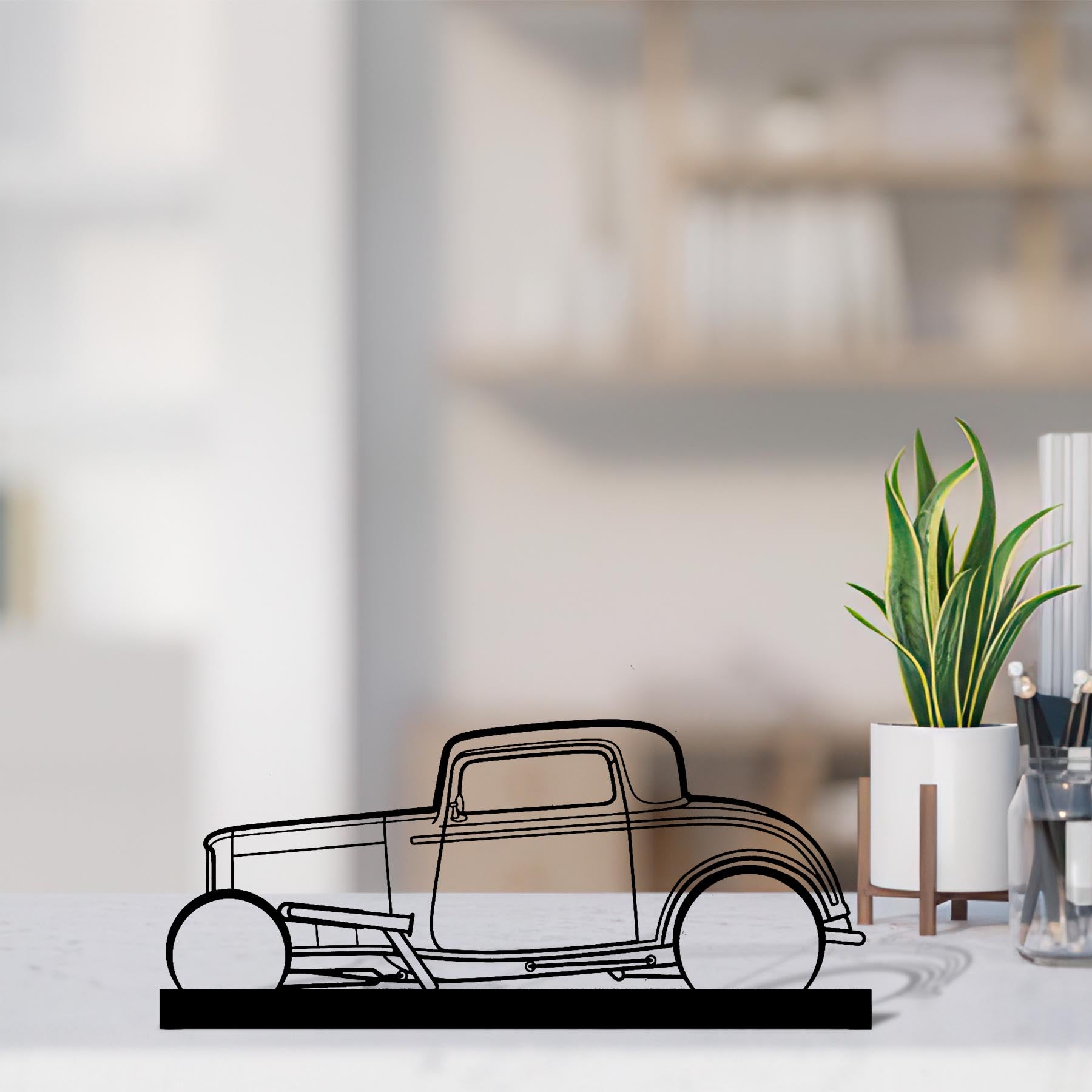 Street Rod 1932 Silhouette Metal Art Stand