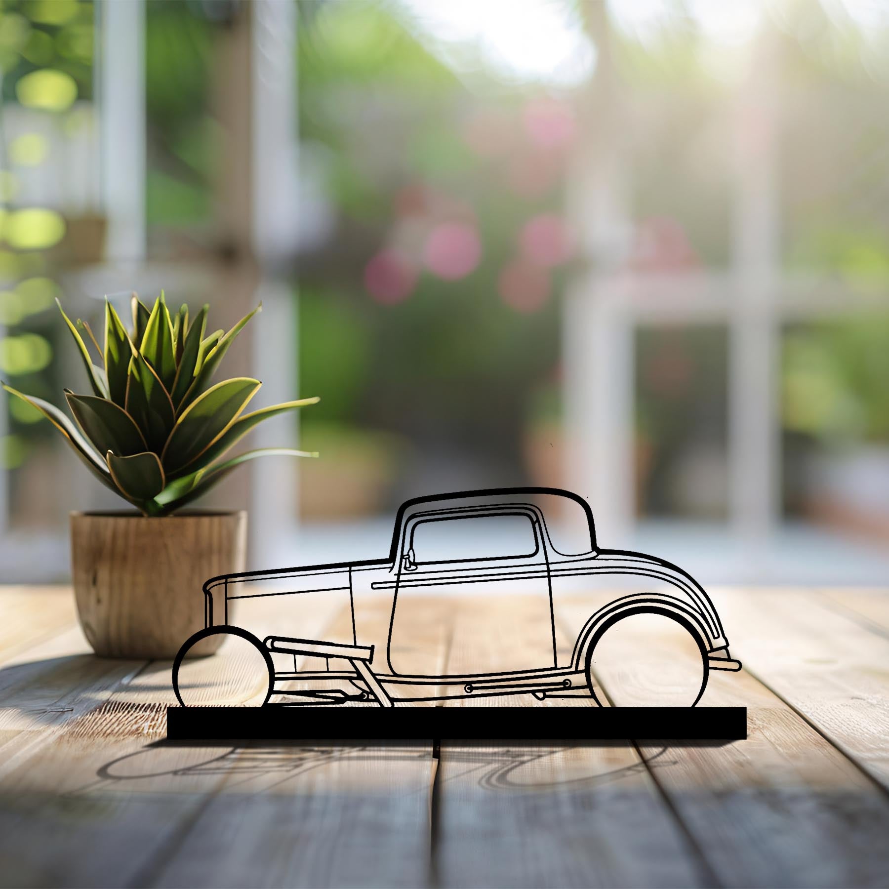 Street Rod 1932 Silhouette Metal Art Stand