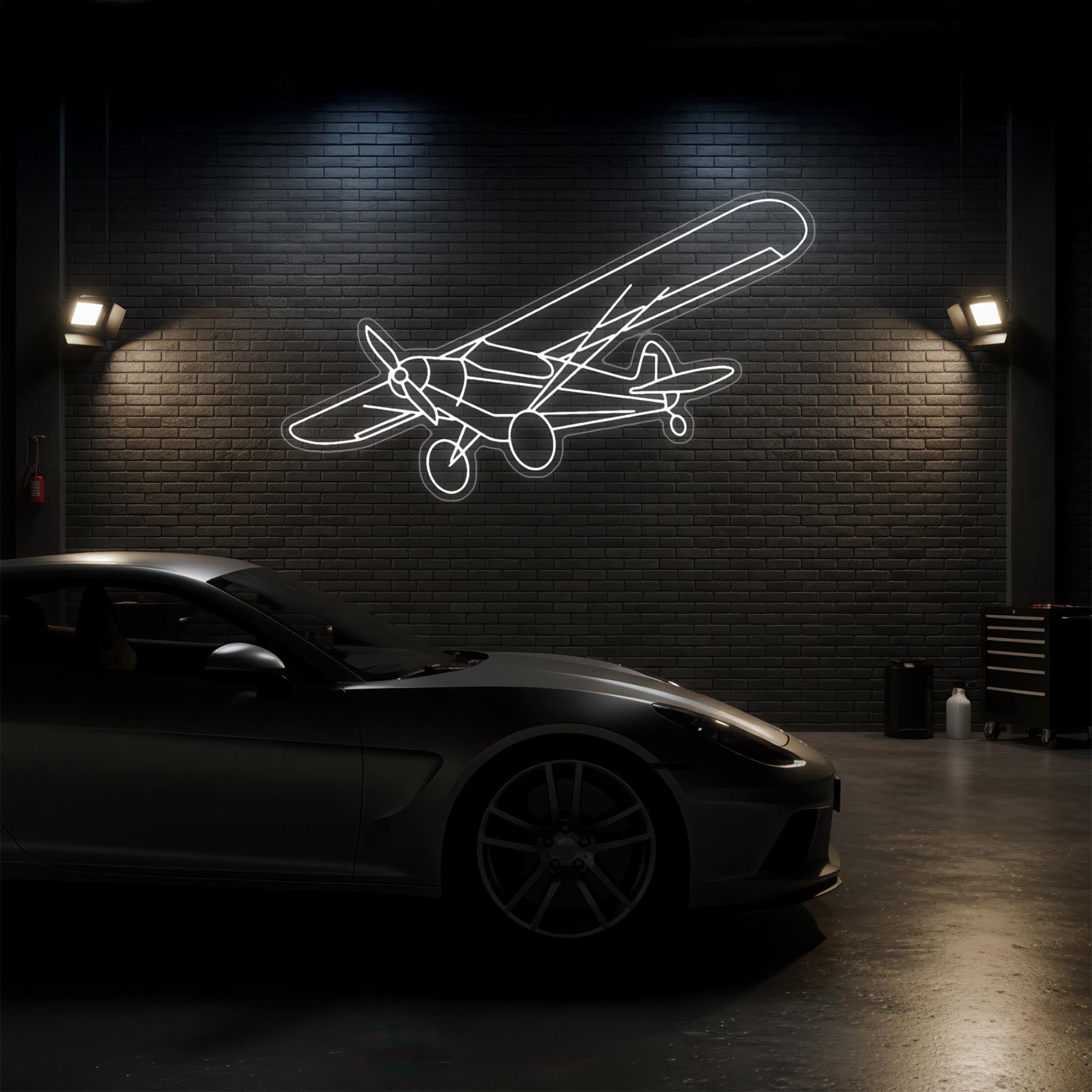 Super Cub Angle Neon Silhouette