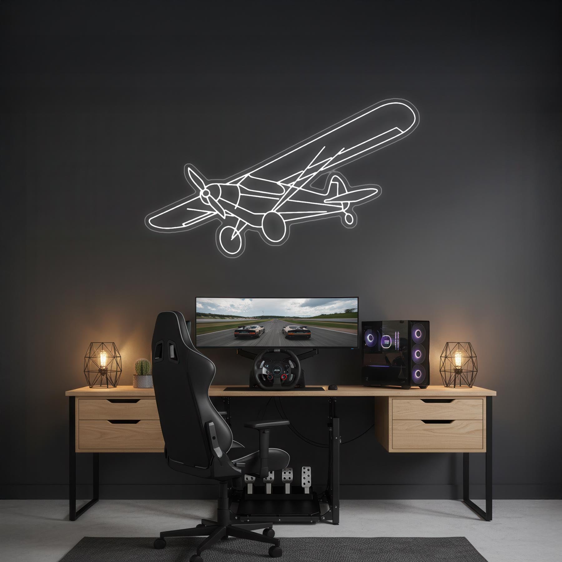 Super Cub Angle Neon Silhouette