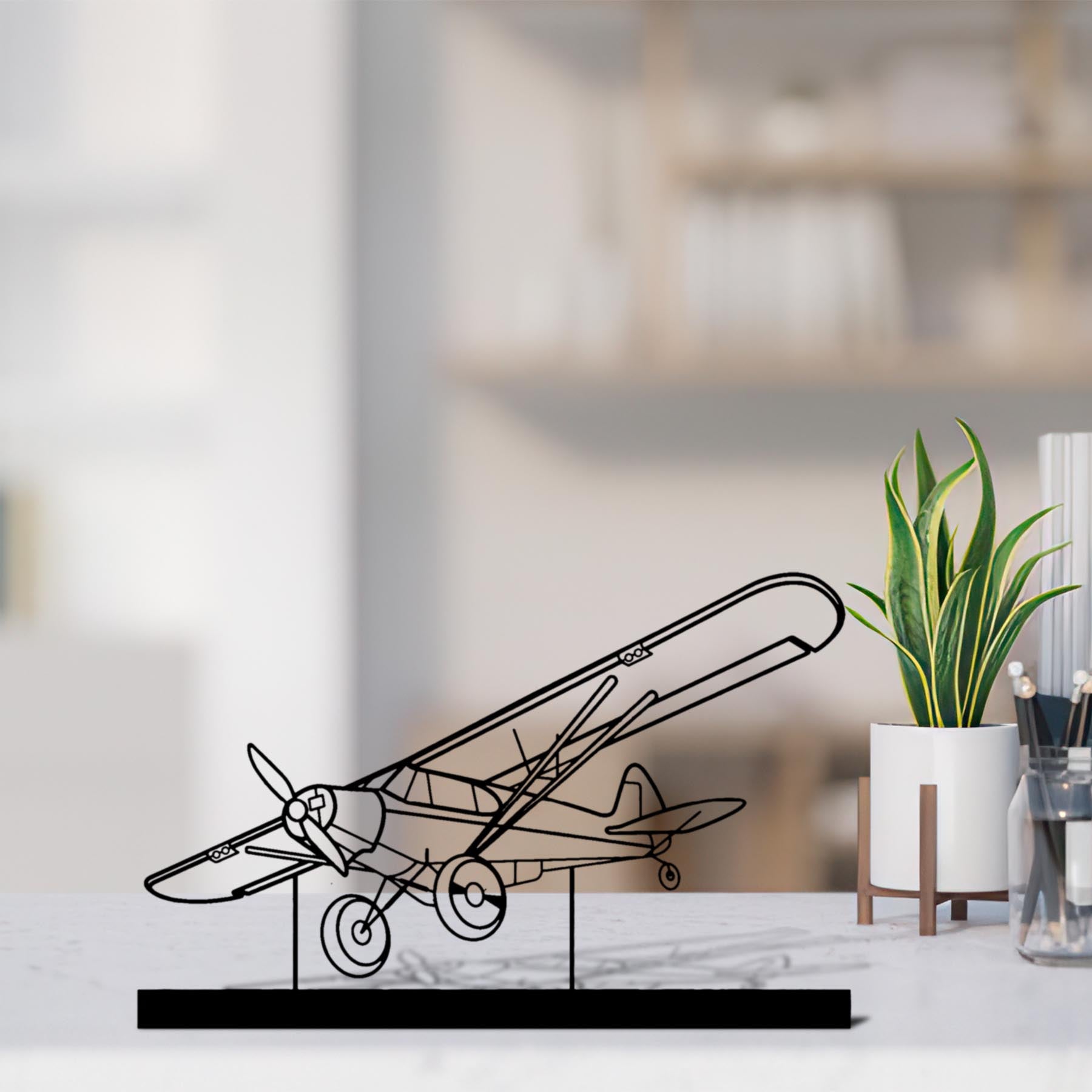 Super Cub Silhouette Metal Art Stand