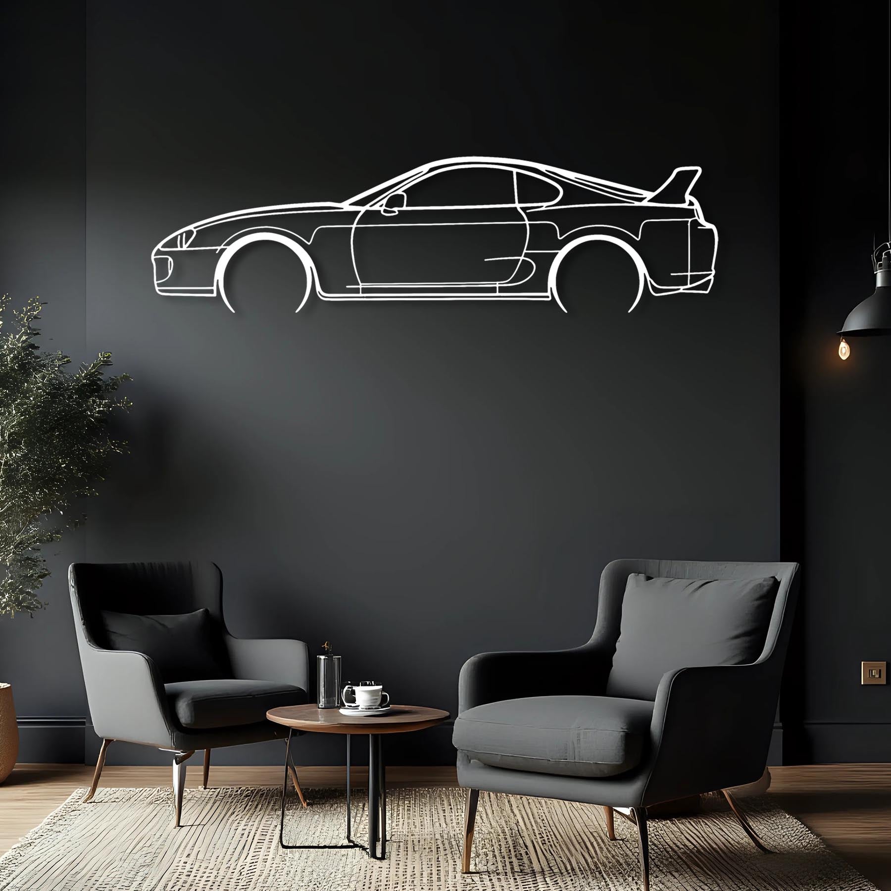 Supra MK4 1993 Detailed Silhouette Metal Wall Art