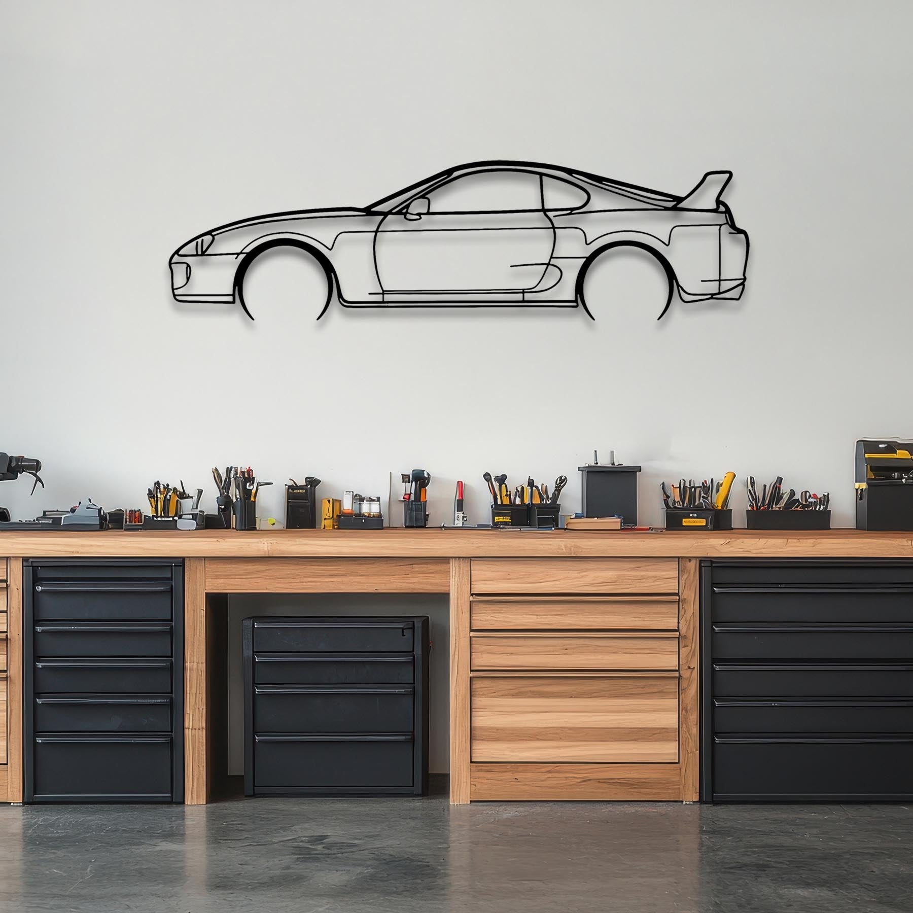 Supra MK4 1993 Detailed Silhouette Metal Wall Art