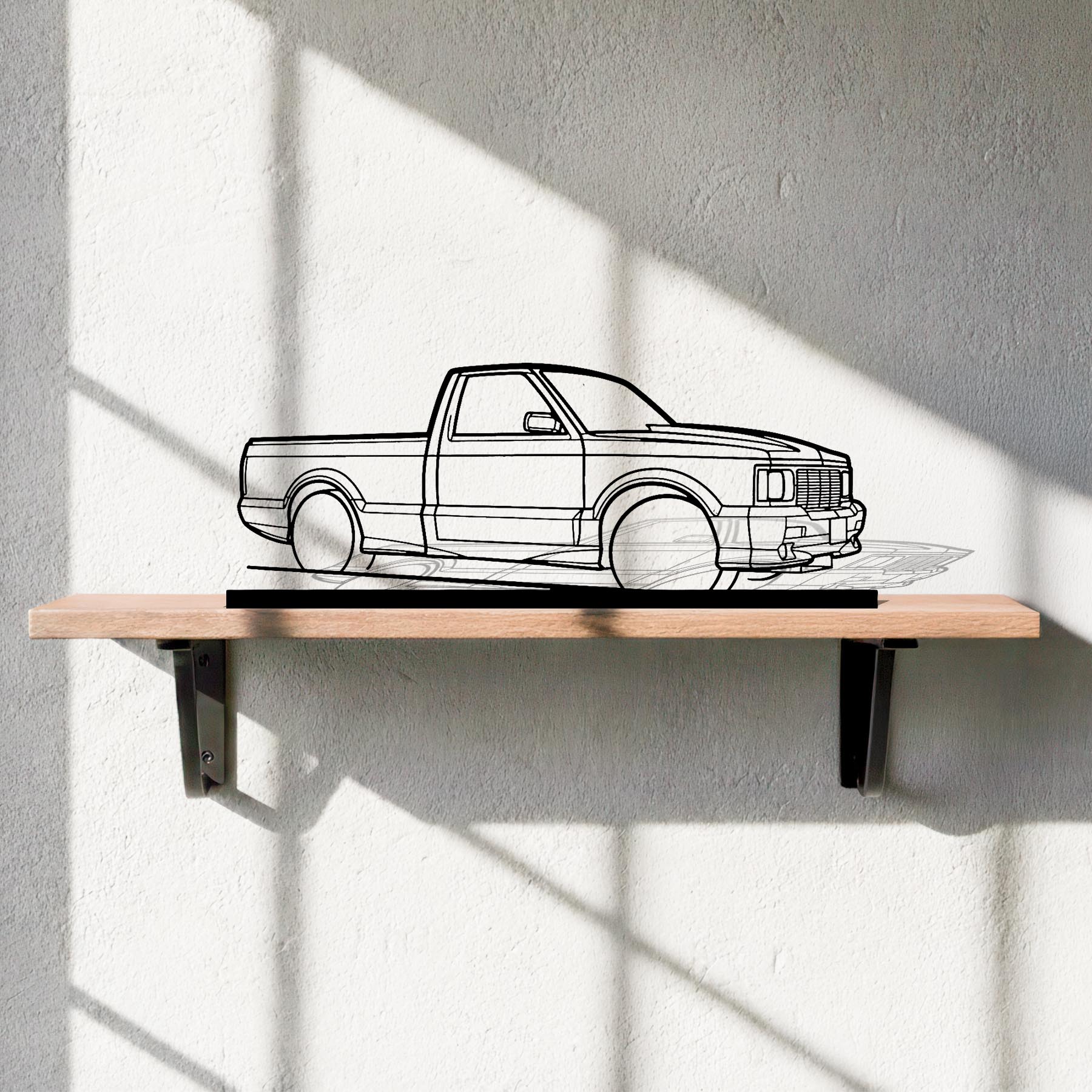 Syclone 1991 Angle Silhouette Metal Art Stand