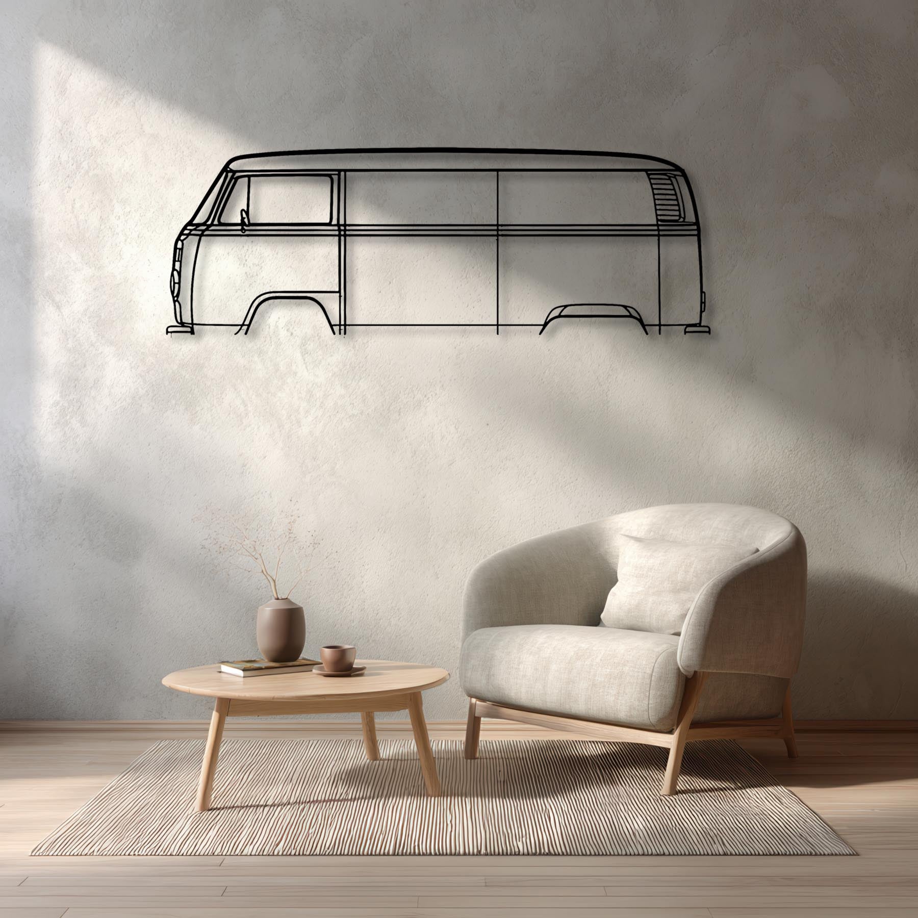 T2 Bus 1977 Classic Silhouette Metal Wall Art