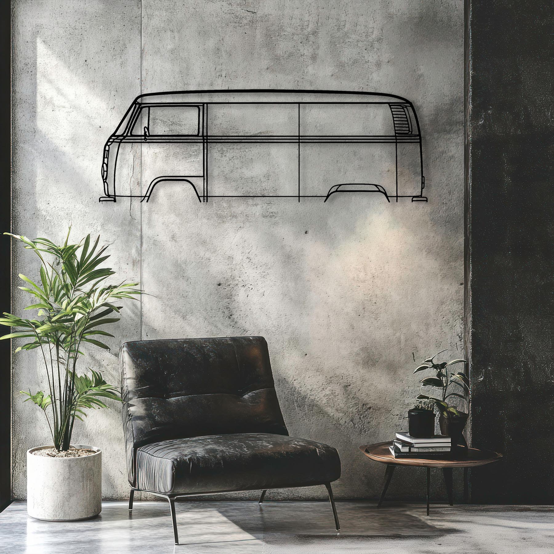 T2 Bus 1977 Classic Silhouette Metal Wall Art