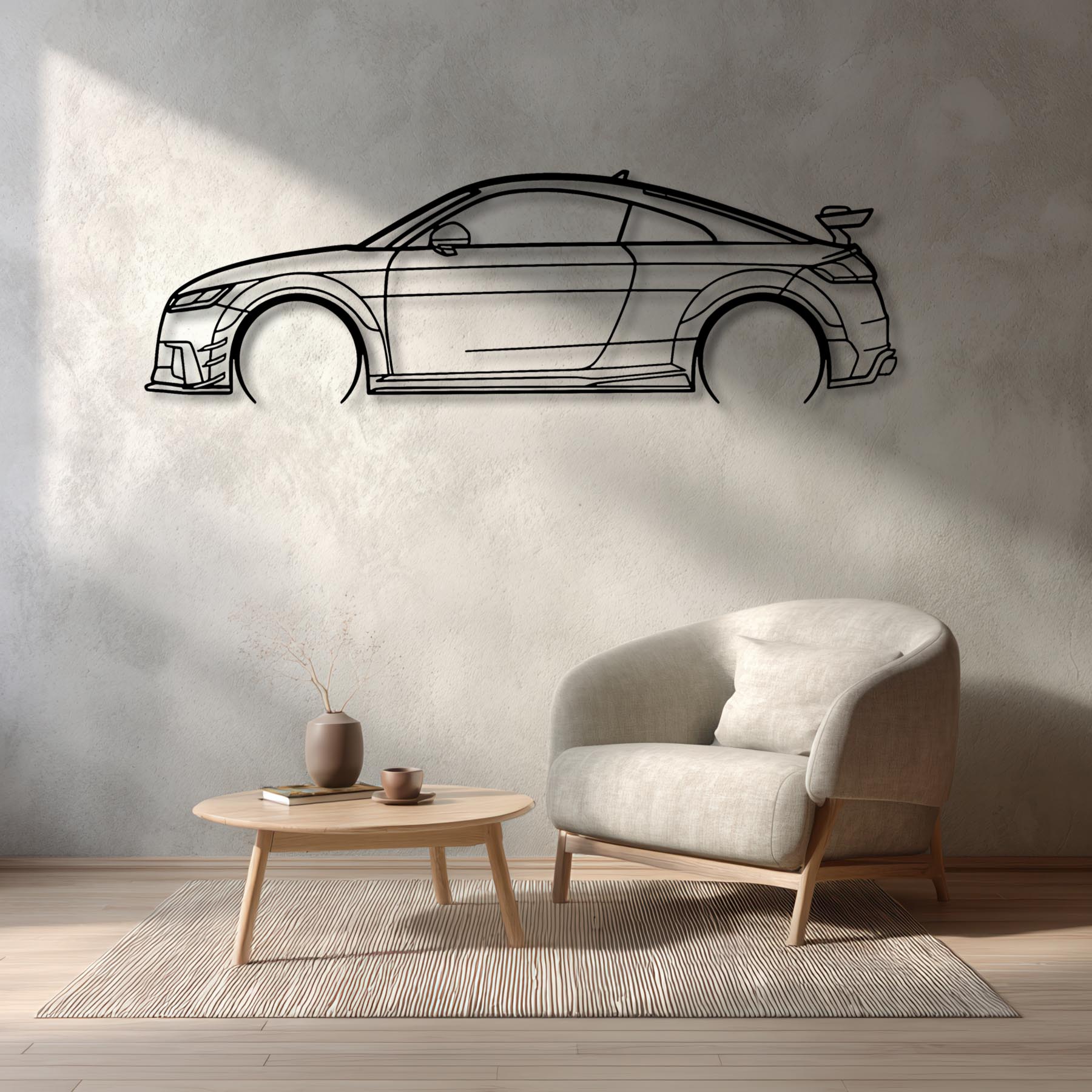TT RS 8S 2017 Detailed Silhouette Metal Wall Art