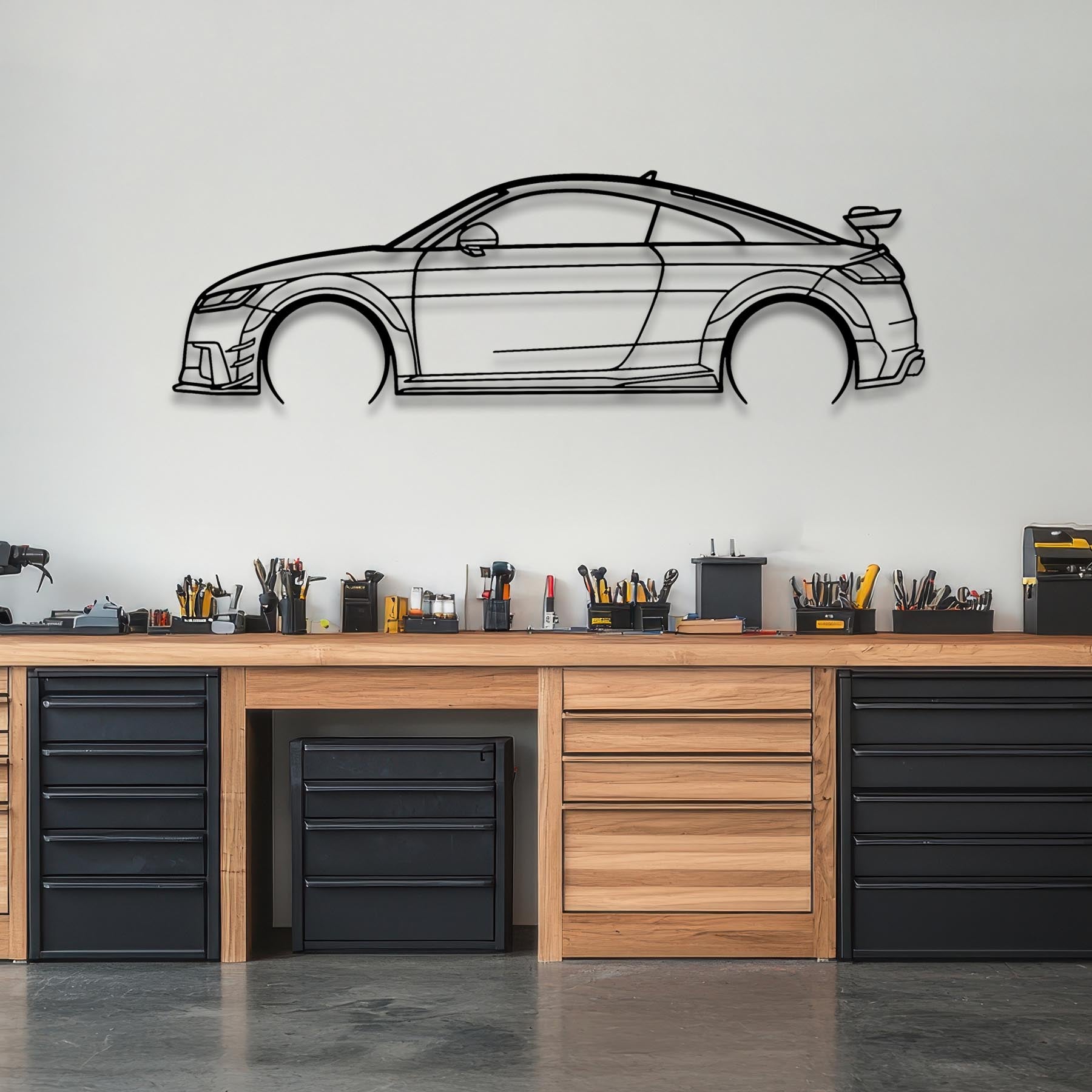 TT RS 8S 2017 Detailed Silhouette Metal Wall Art