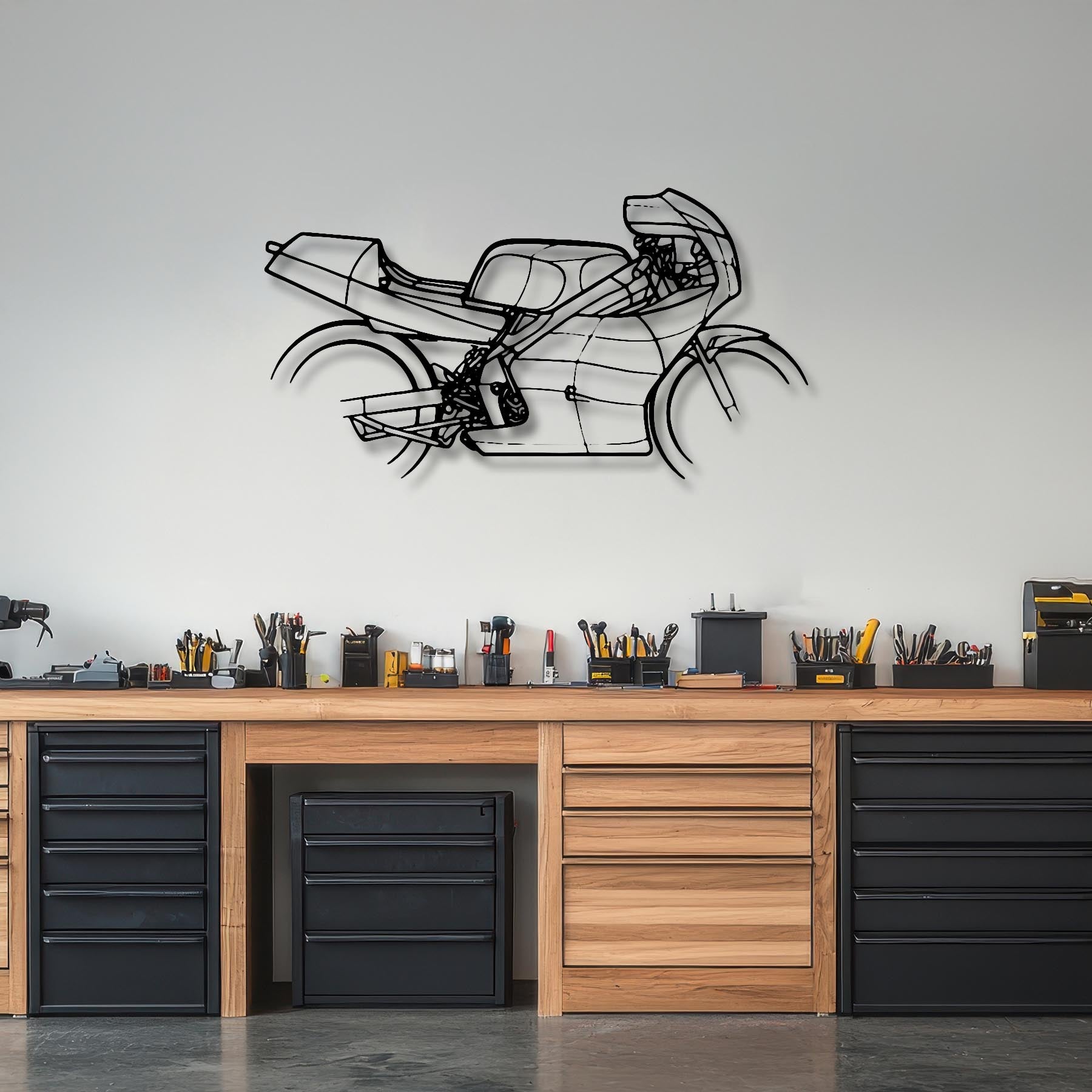 TZR250 RSP 1990 Silhouette Metal Wall Art