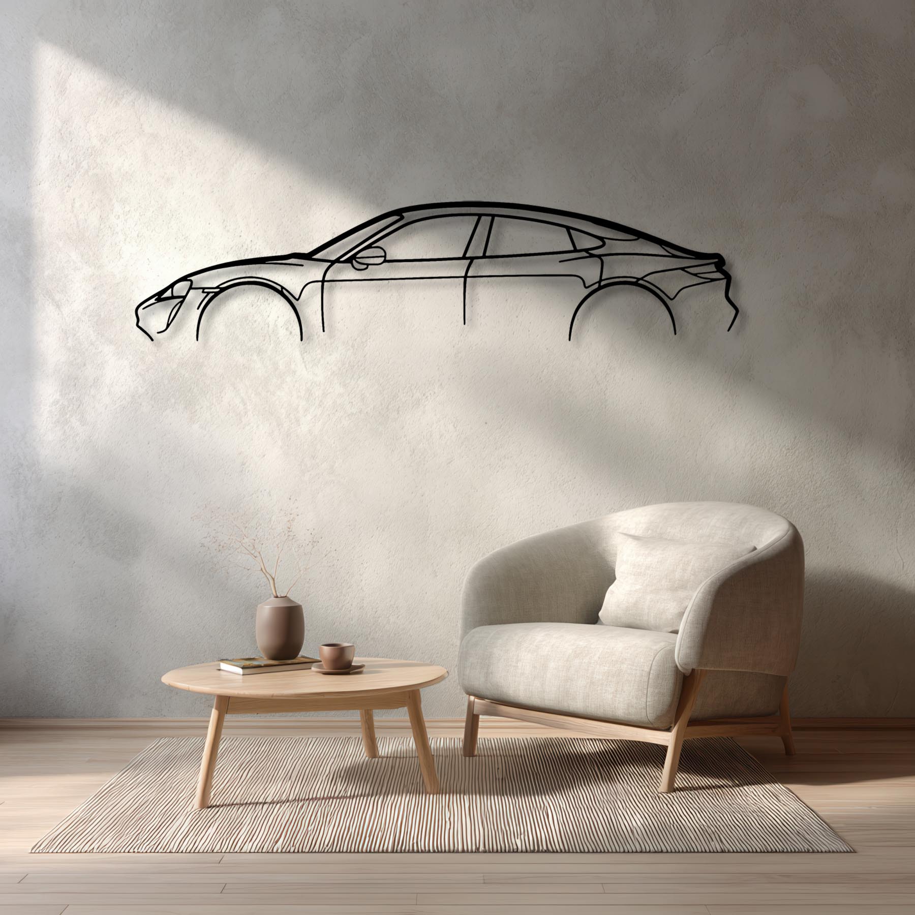 Taycan Classic Silhouette Metal Wall Art