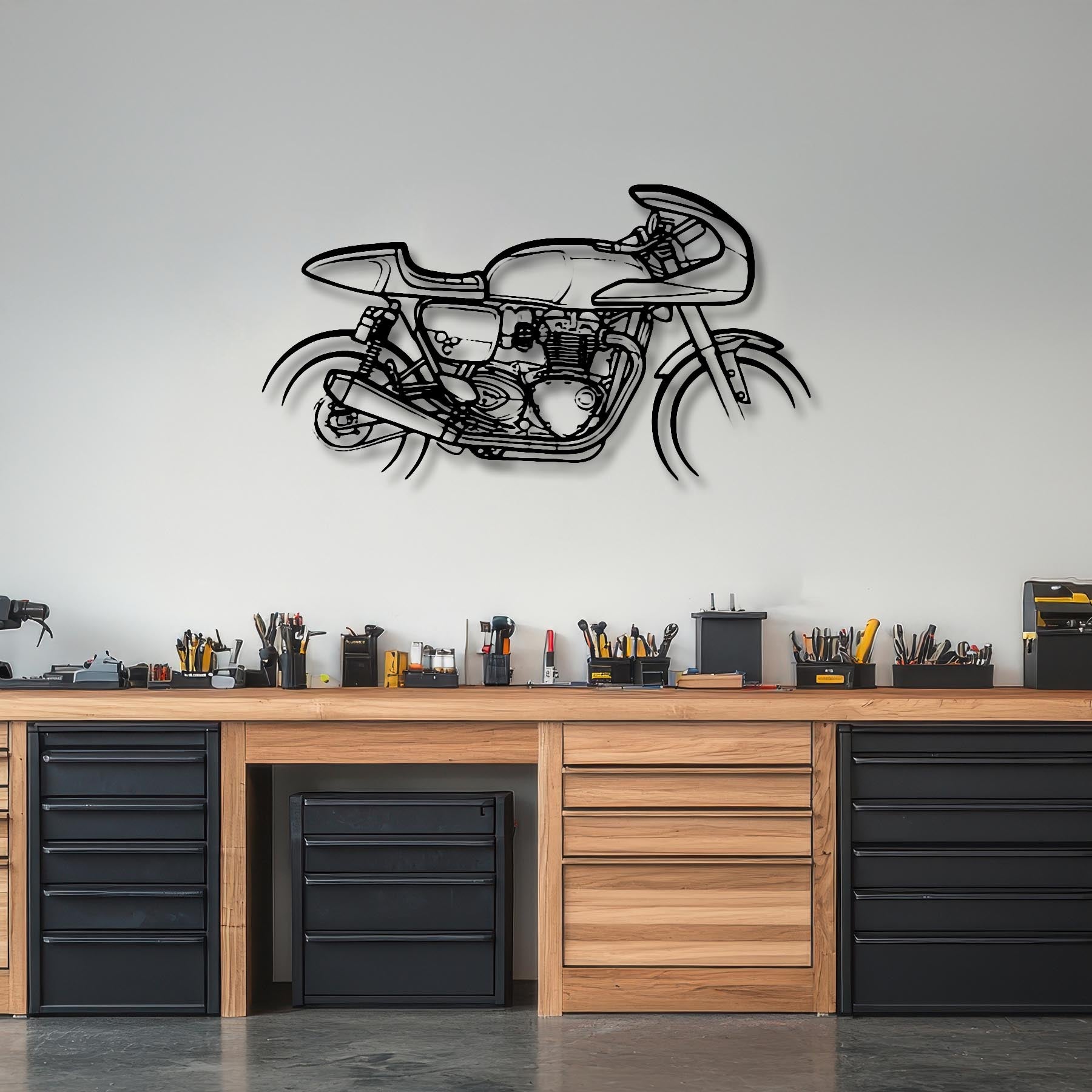 Thruxton 1200 2018 Silhouette Metal Wall Art