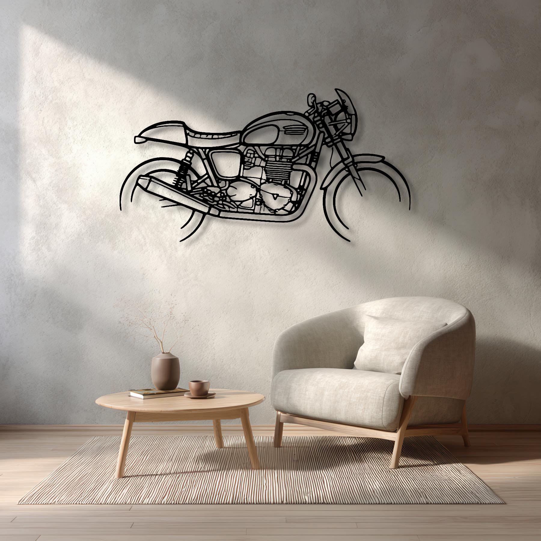 Thruxton 900 2013 Silhouette Metal Wall Art