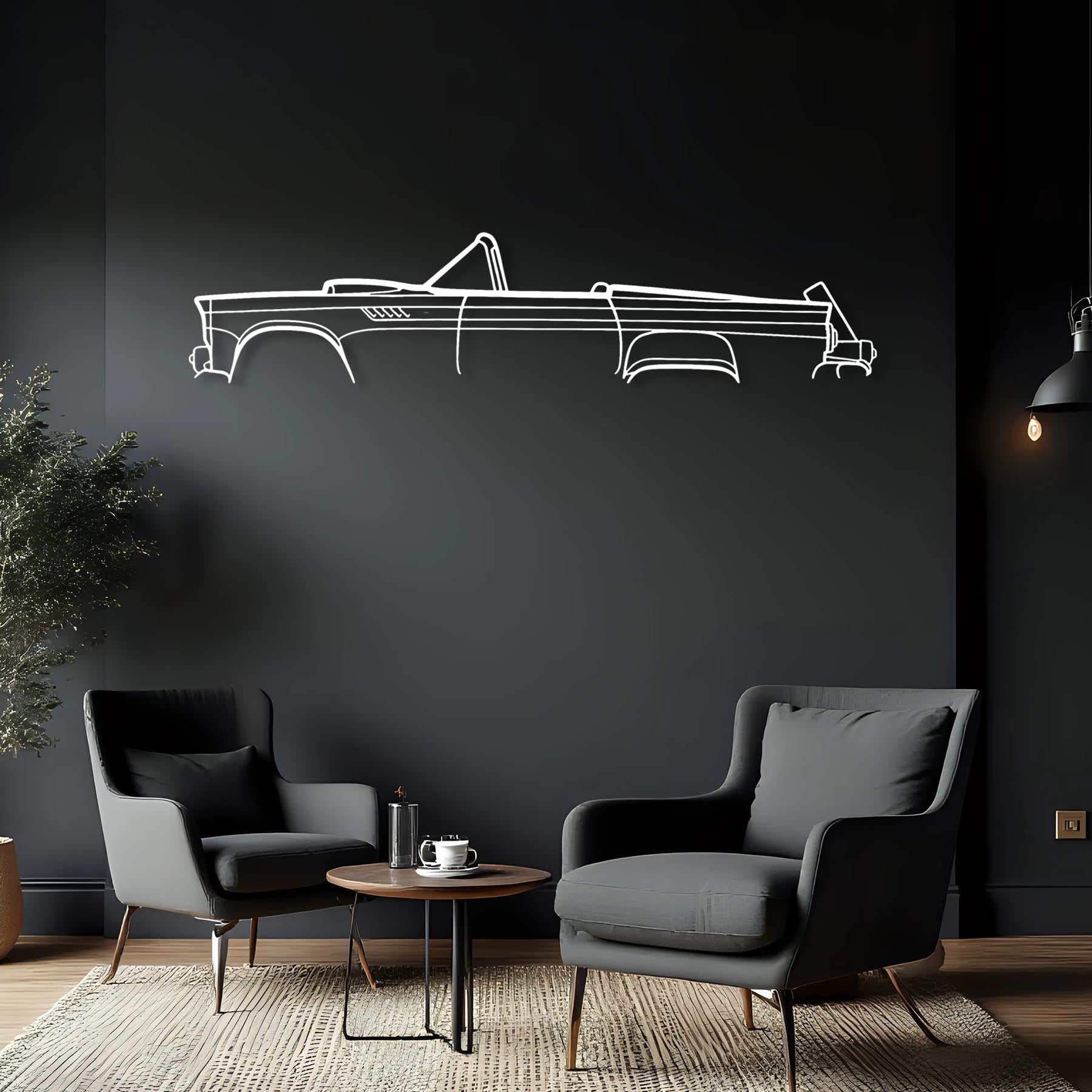 Thunderbird 1955 Classic Silhouette Metal Wall Art