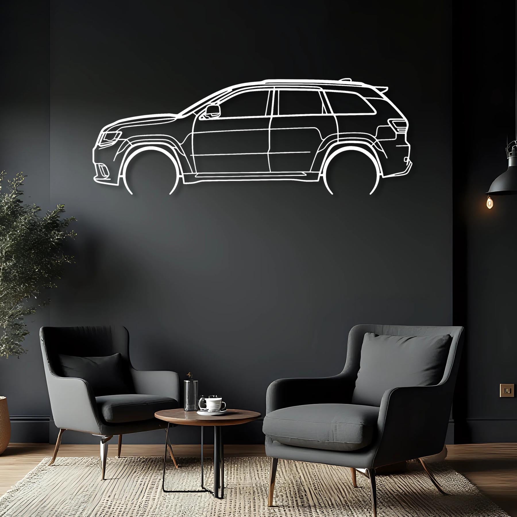 Trackhawk 2018 Detailed Silhouette Metal Wall Art