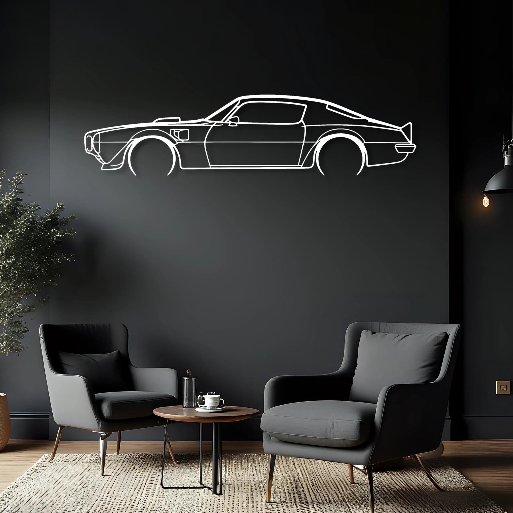 Trans Am 1970 Detailed Silhouette Metal Wall Art