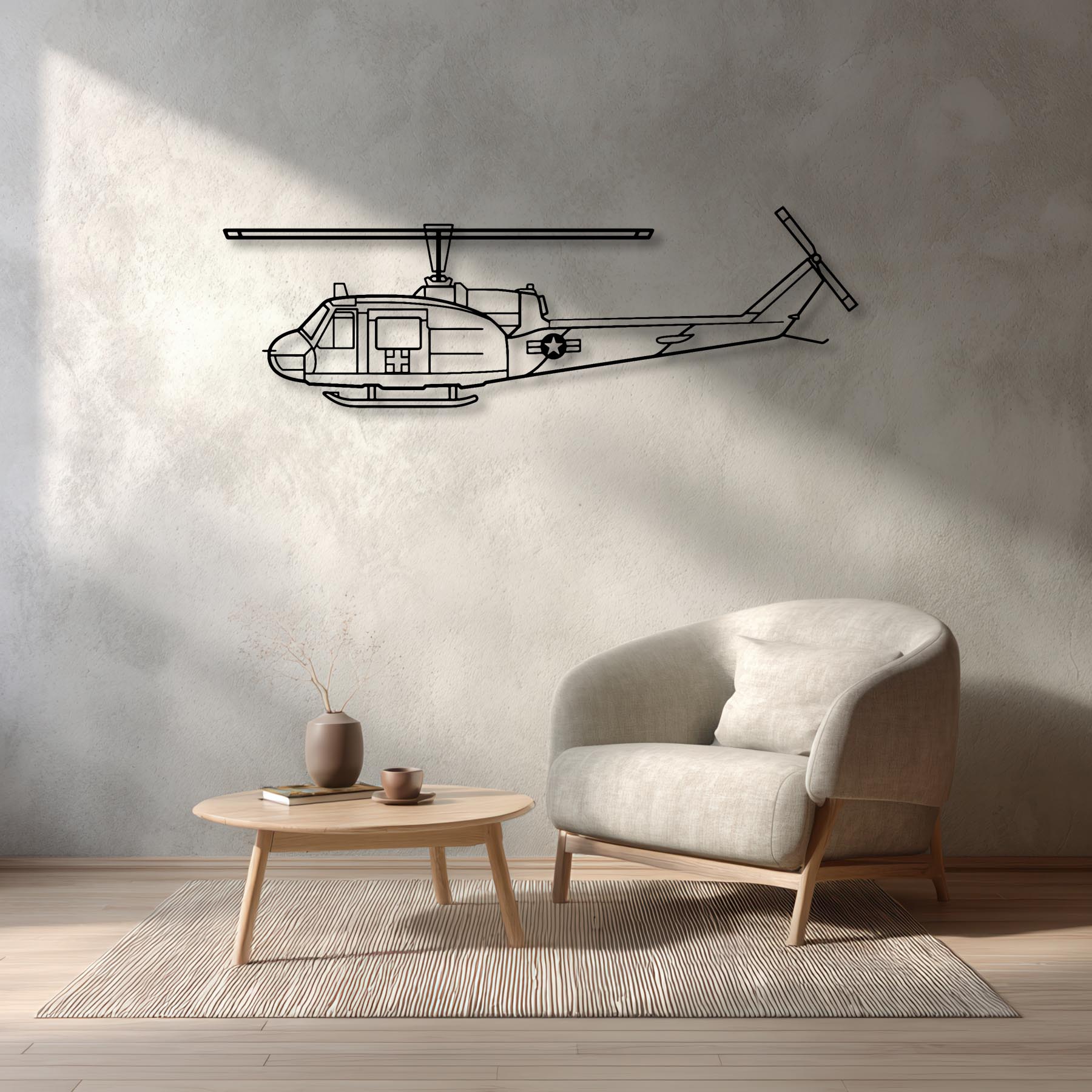 UH-1-MED Huey Metal Aircraft Wall Art - NCP0145