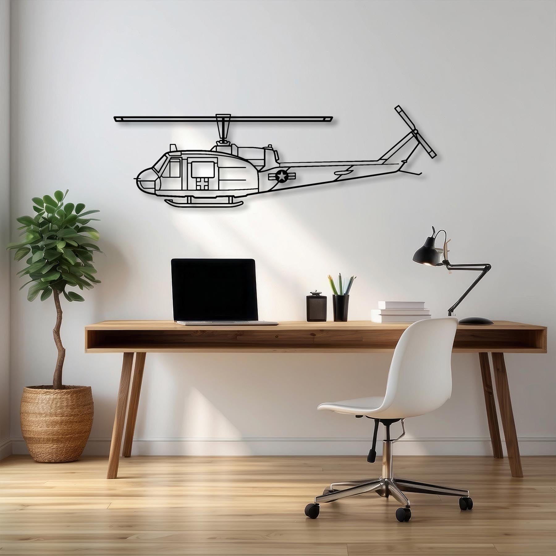 UH-1-MED Huey Metal Aircraft Wall Art - NCP0145