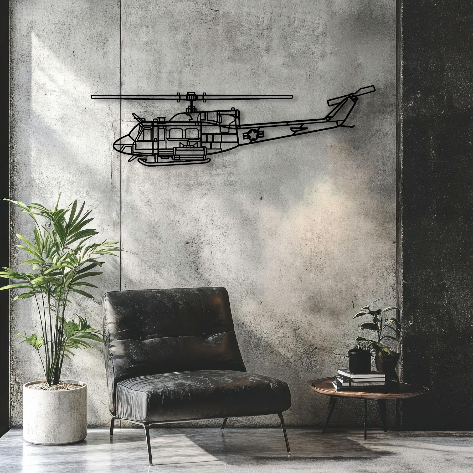 UH-1N Huey Metal Aircraft Wall Art - NCP0605