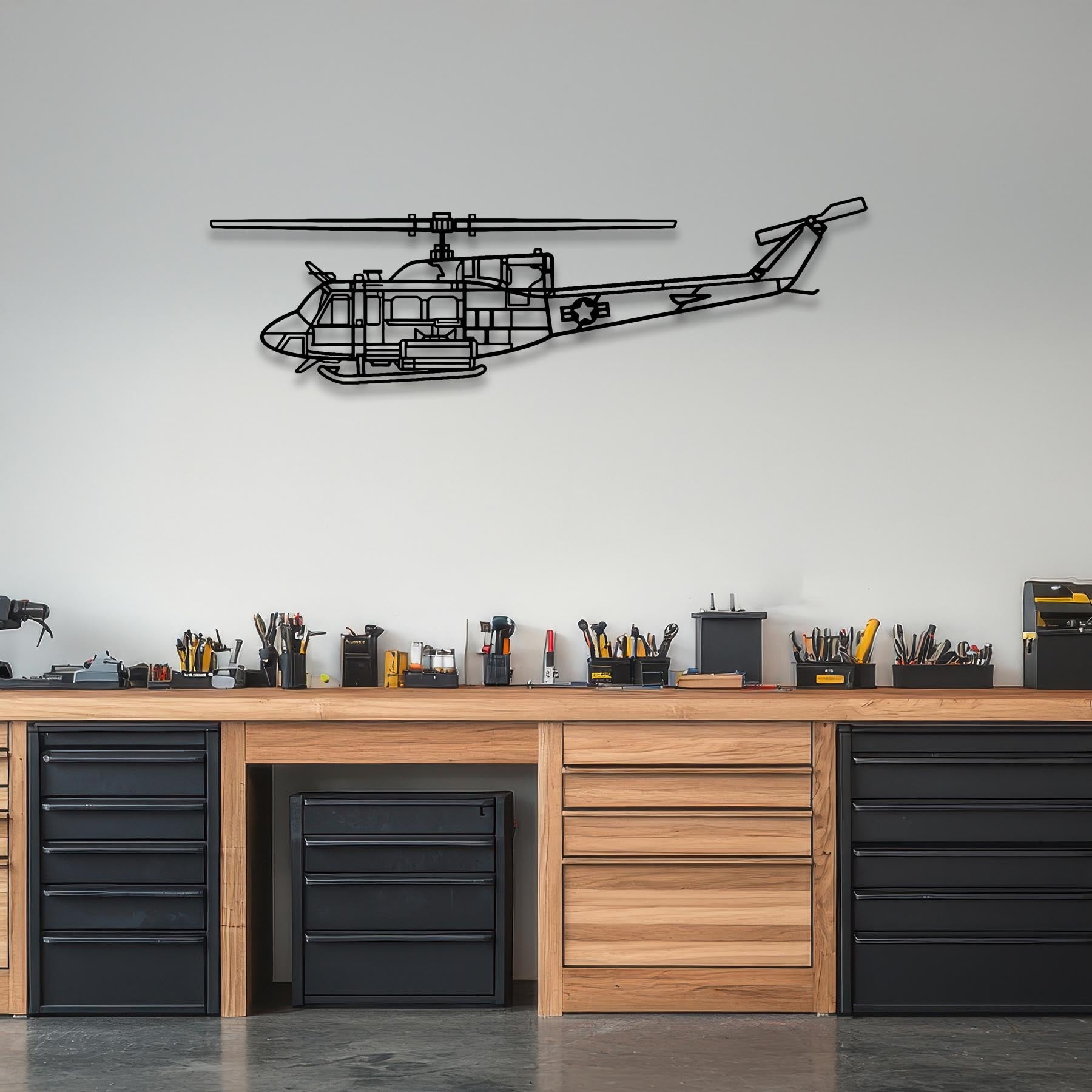 UH-1N Huey Metal Aircraft Wall Art - NCP0605