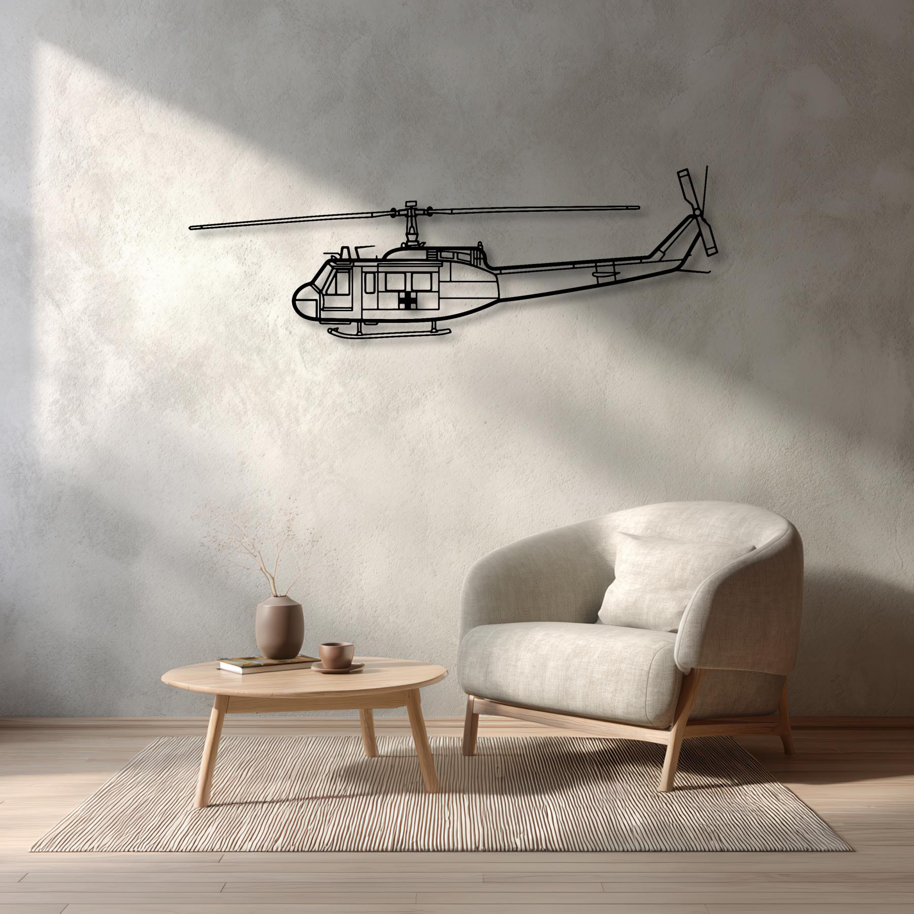 UH-1 Iroquois Huey 1970 Metal Aircraft Wall Art - NCP0301