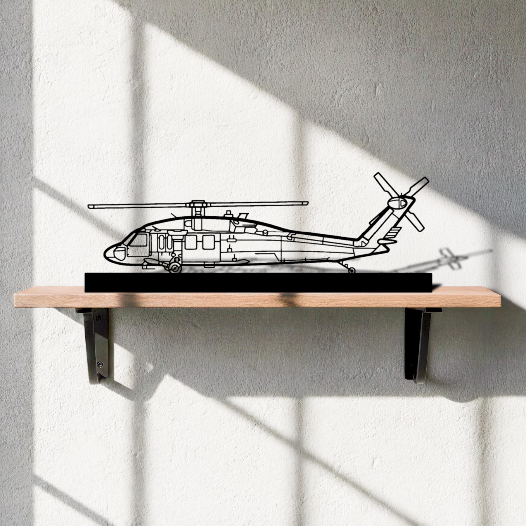 UH-60 Black Hawk Silhouette Metal Art Stand