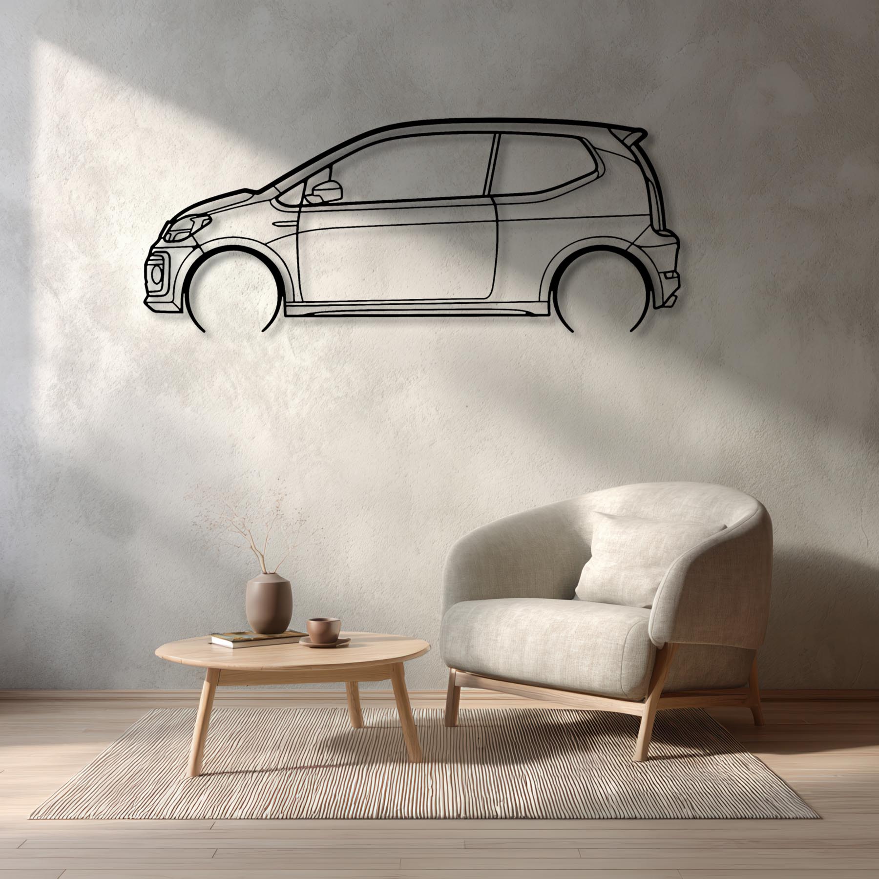 Up GTI 2019 Detailed Silhouette Metal Wall Art