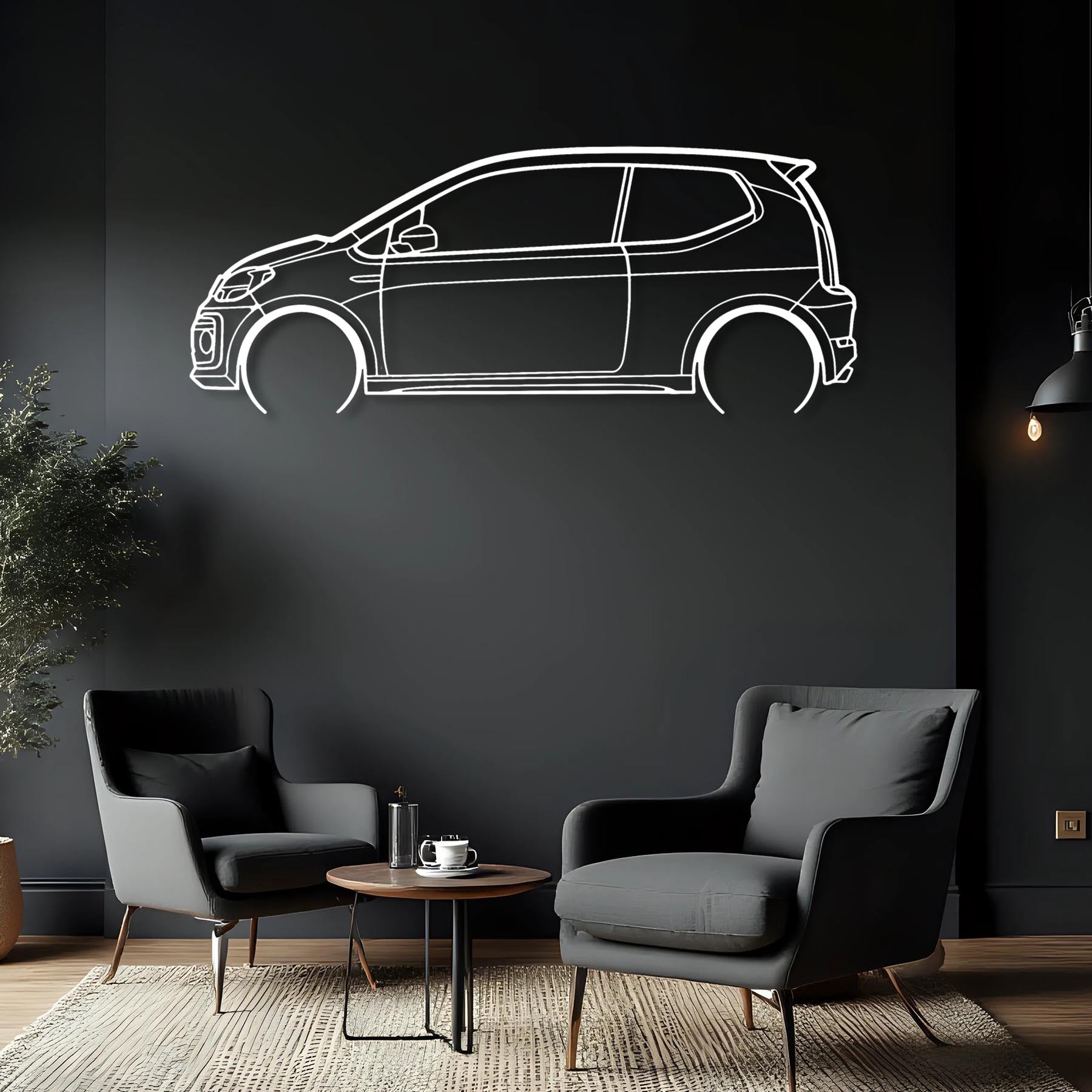 Up GTI 2019 Detailed Silhouette Metal Wall Art