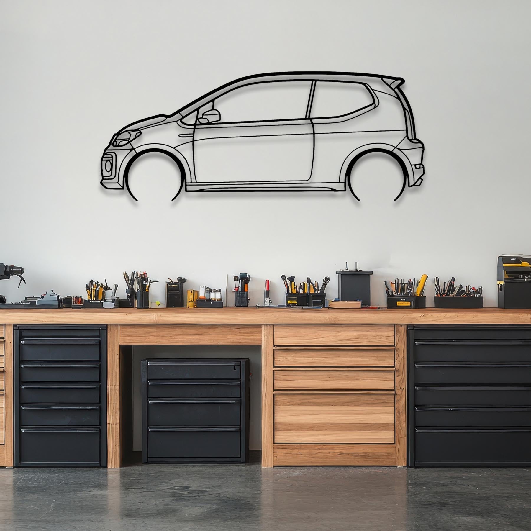 Up GTI 2019 Detailed Silhouette Metal Wall Art
