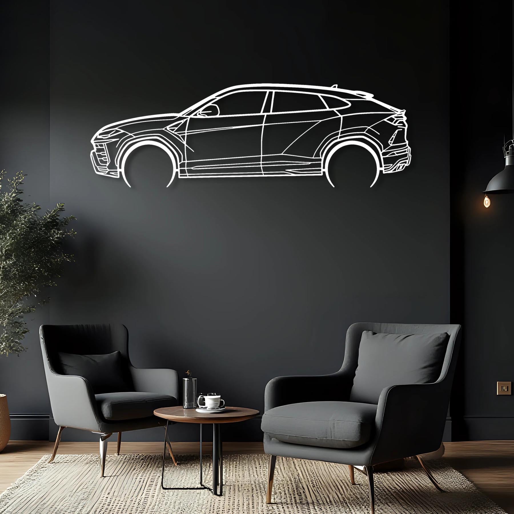 Urus Detailed Silhouette Metal Wall Art
