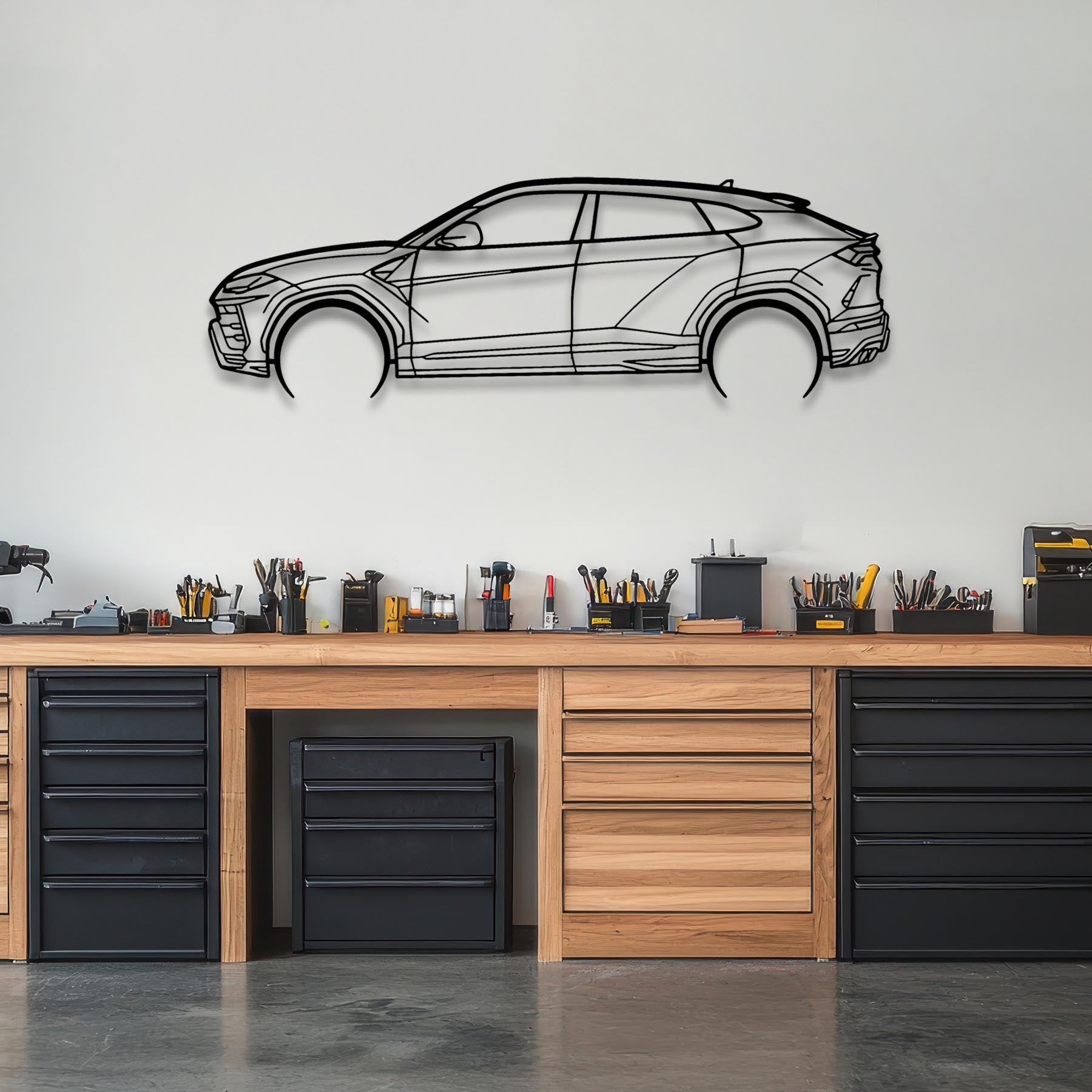 Urus Detailed Silhouette Metal Wall Art