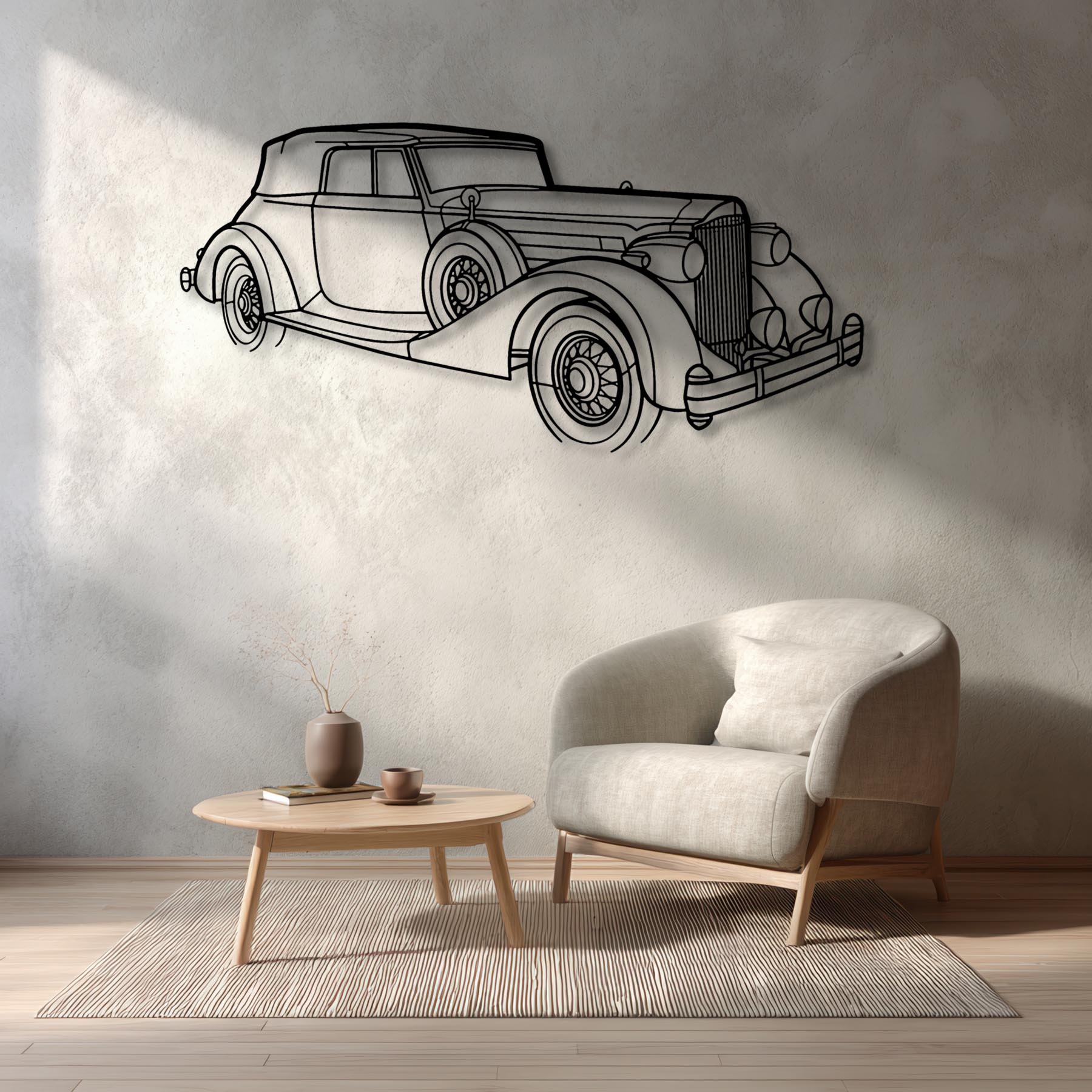 V12 1935 Victoria Angle Silhouette Metal Wall Art