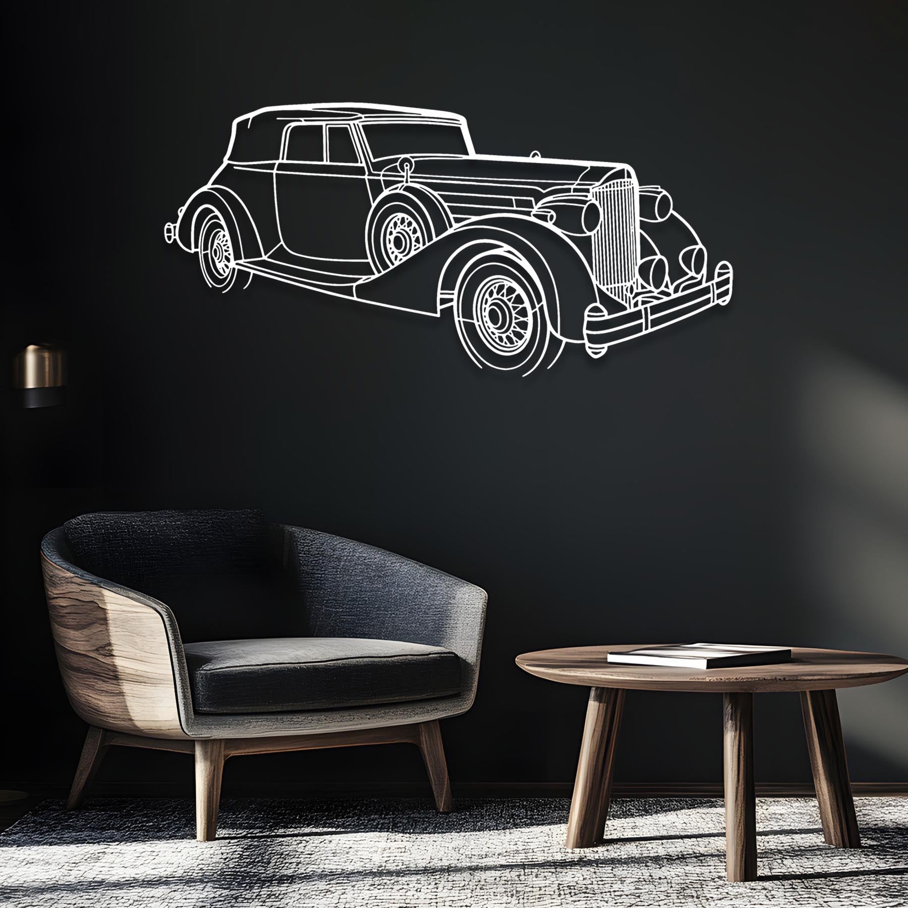 V12 1935 Victoria Angle Silhouette Metal Wall Art