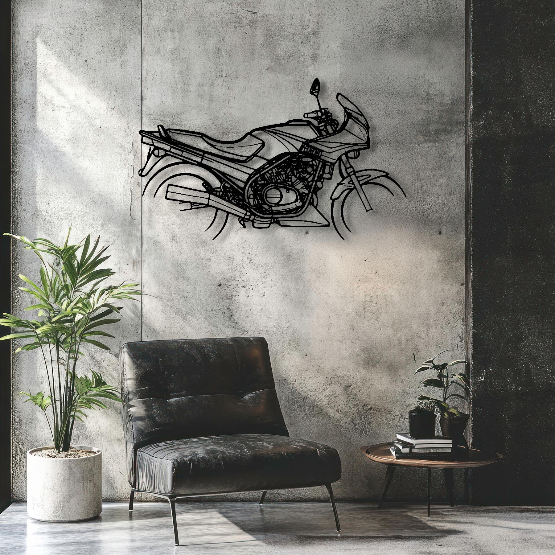 VF500F Interceptor 1985 Silhouette Metal Wall Art