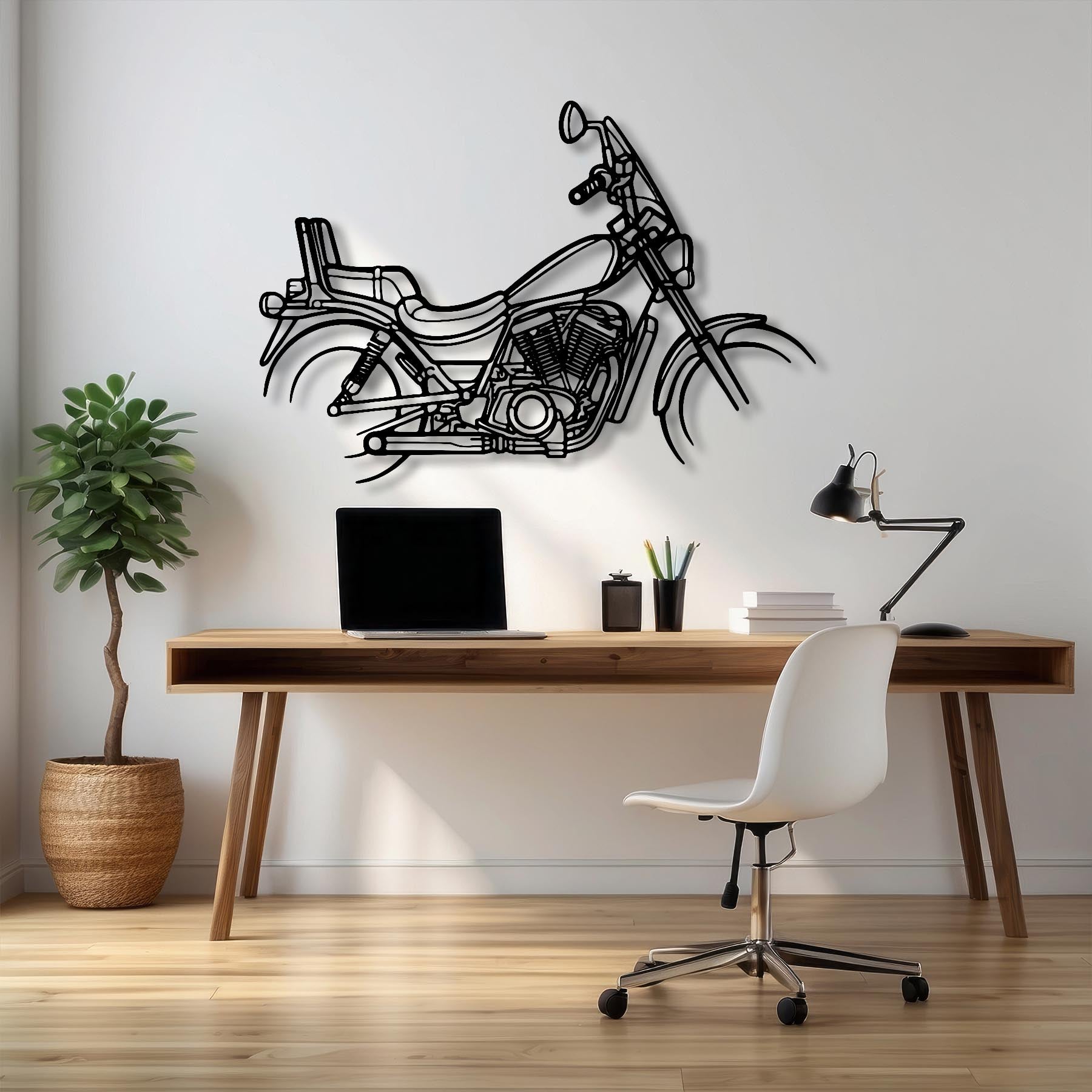 VS 750 Intruder 1989 Silhouette Metal Wall Art