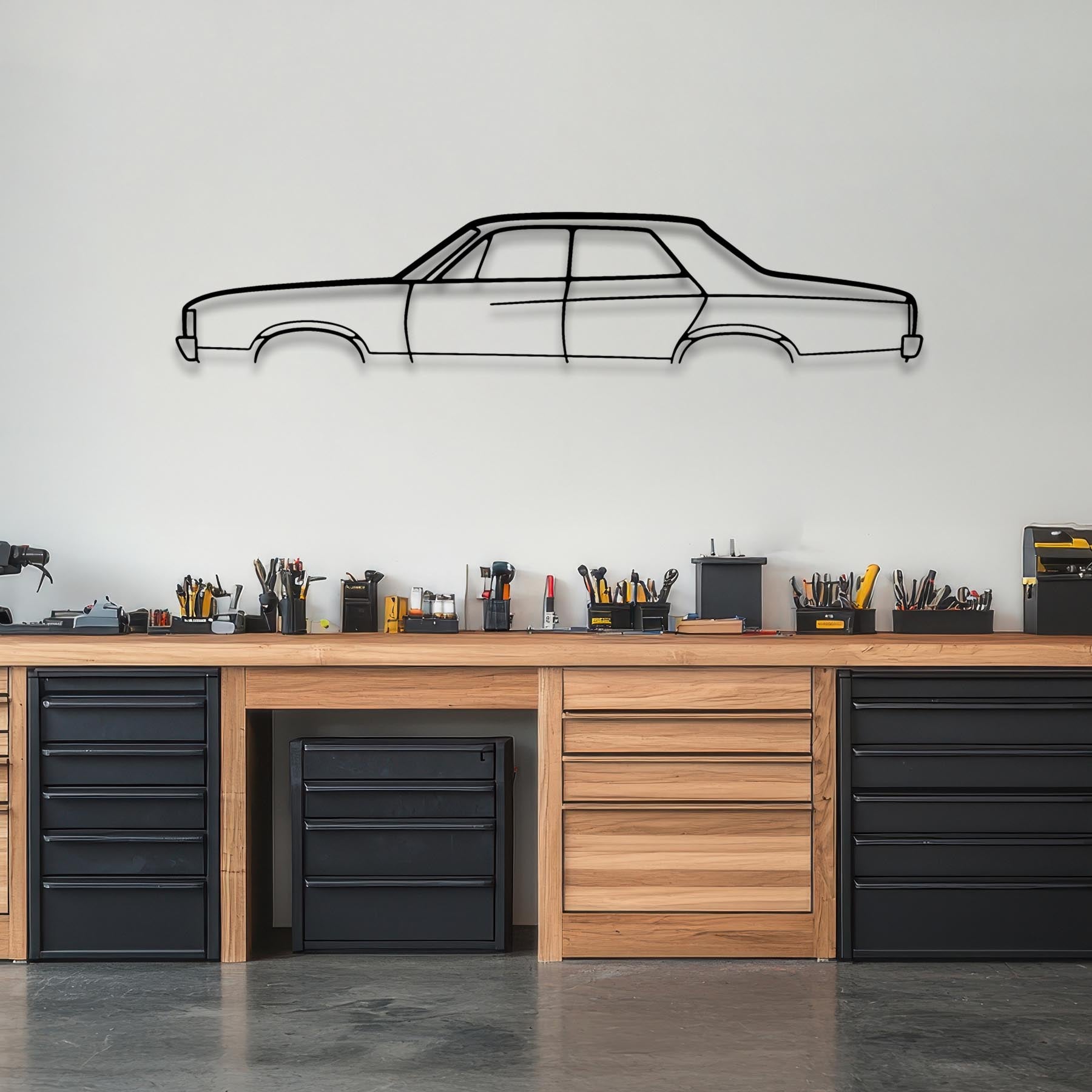 Valiant Pacer 1972 Classic Silhouette Metal Wall Art