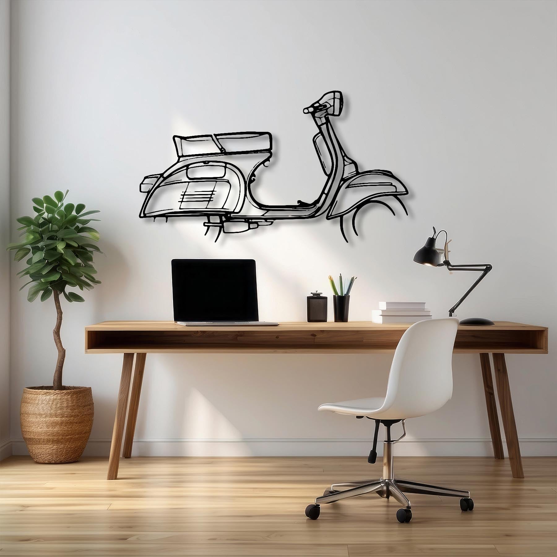 Vespa 1970 Silhouette Metal Wall Art
