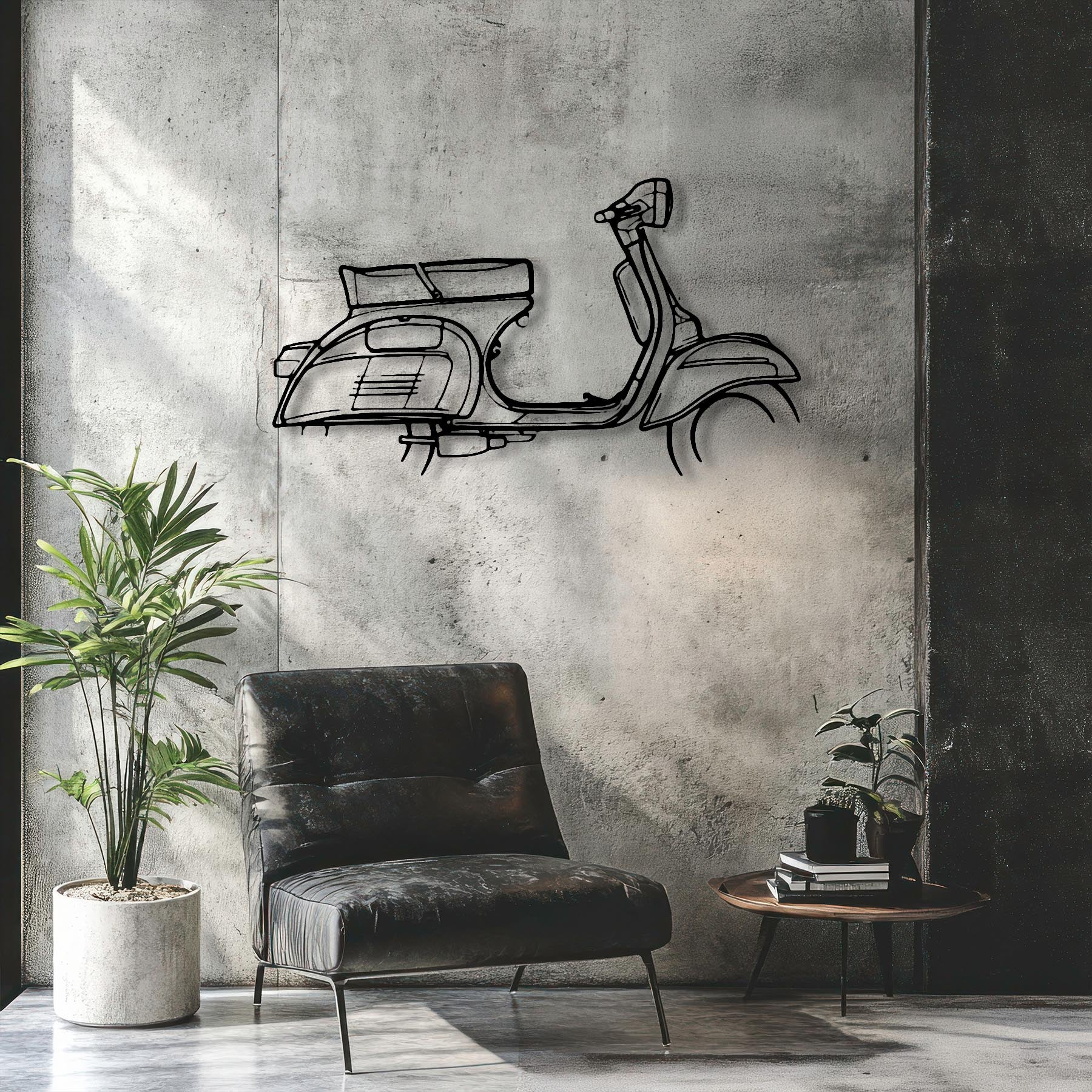 Vespa 1970 Silhouette Metal Wall Art