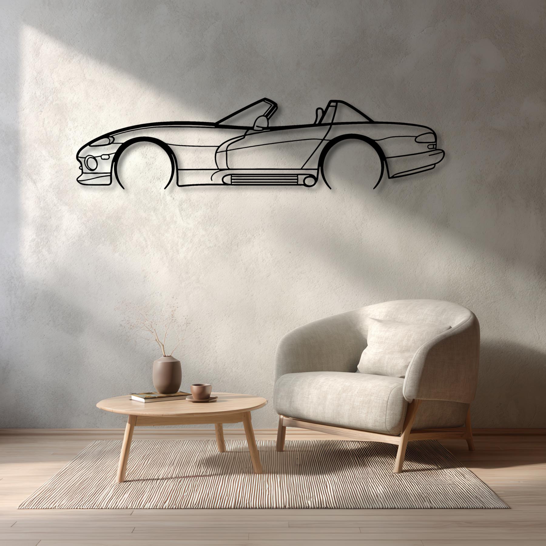 Viper 1993 RT10 Detailed Silhouette Metal Wall Art
